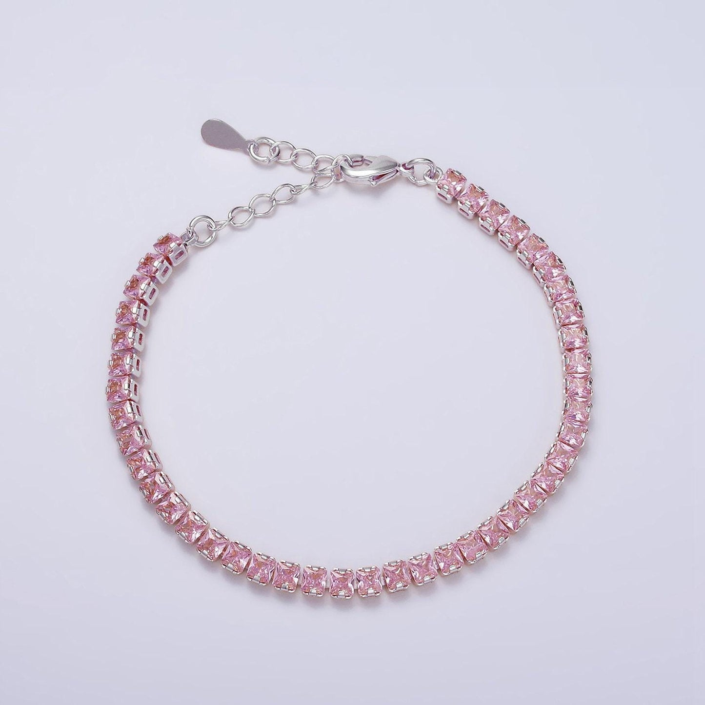 Dainty gold tennis bracelet cz silver tennis bracelet cubic zirconia bracelet green pink clear cz bracelet wa1791