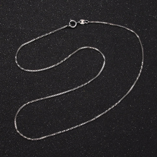 Dainty box chain ready to wear white gold filled square box chain necklace, layering dainty silver box chain for jewelry making wa1782