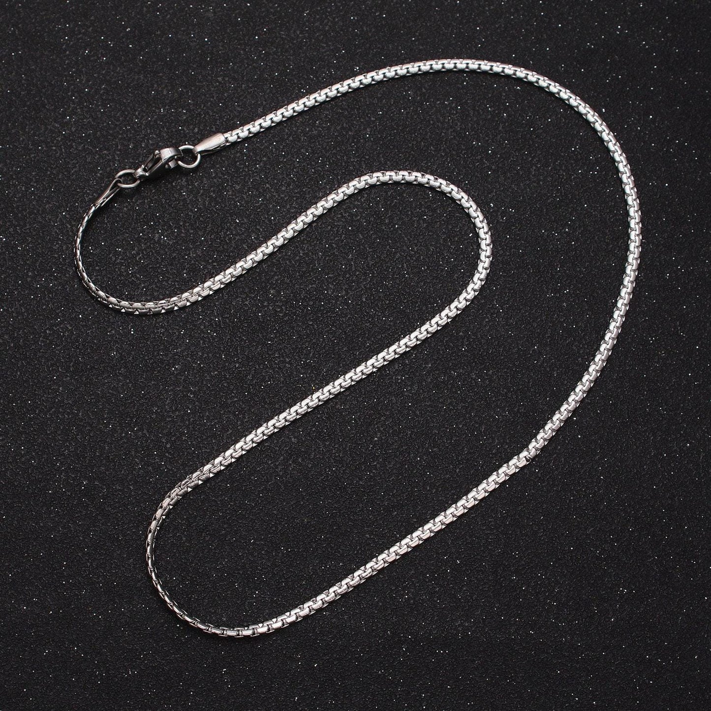 Stainless steel box chain necklace 2mm thick gold box chain 17.7 inches, 19.6 inches for jewelry making tarnish resistant chain wa1700
