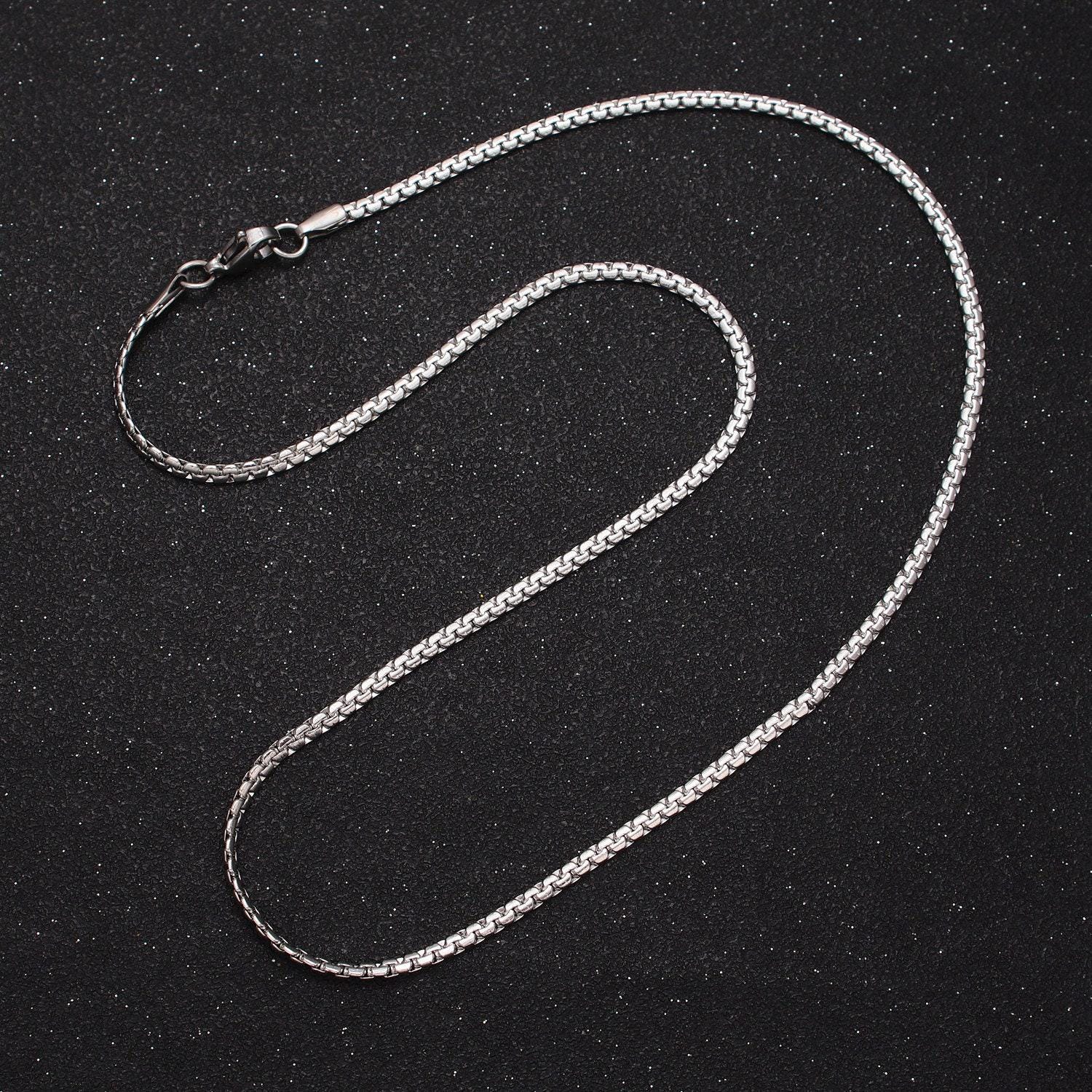 Stainless steel box chain necklace 2mm thick gold box chain 17.7 inches, 19.6 inches for jewelry making tarnish resistant chain wa1700
