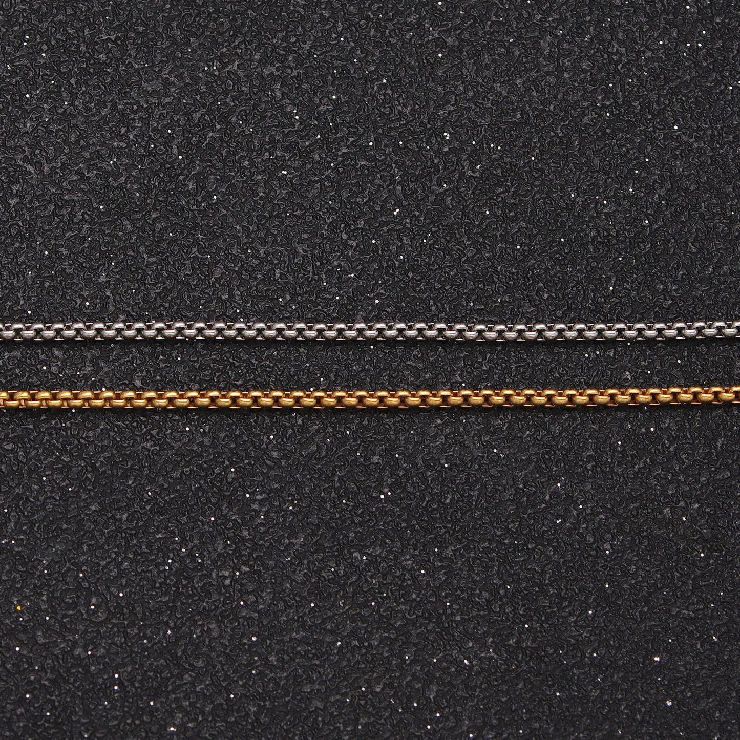 Dainty stainless steel box chain necklace 1.2 mm gold box chain 17.7 inches for handmade jewelry making tarnish resistant chain wa1703