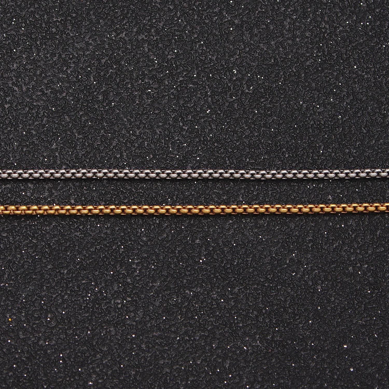 Dainty stainless steel box chain necklace 1.2 mm gold box chain 17.7 inches for handmade jewelry making tarnish resistant chain wa1703