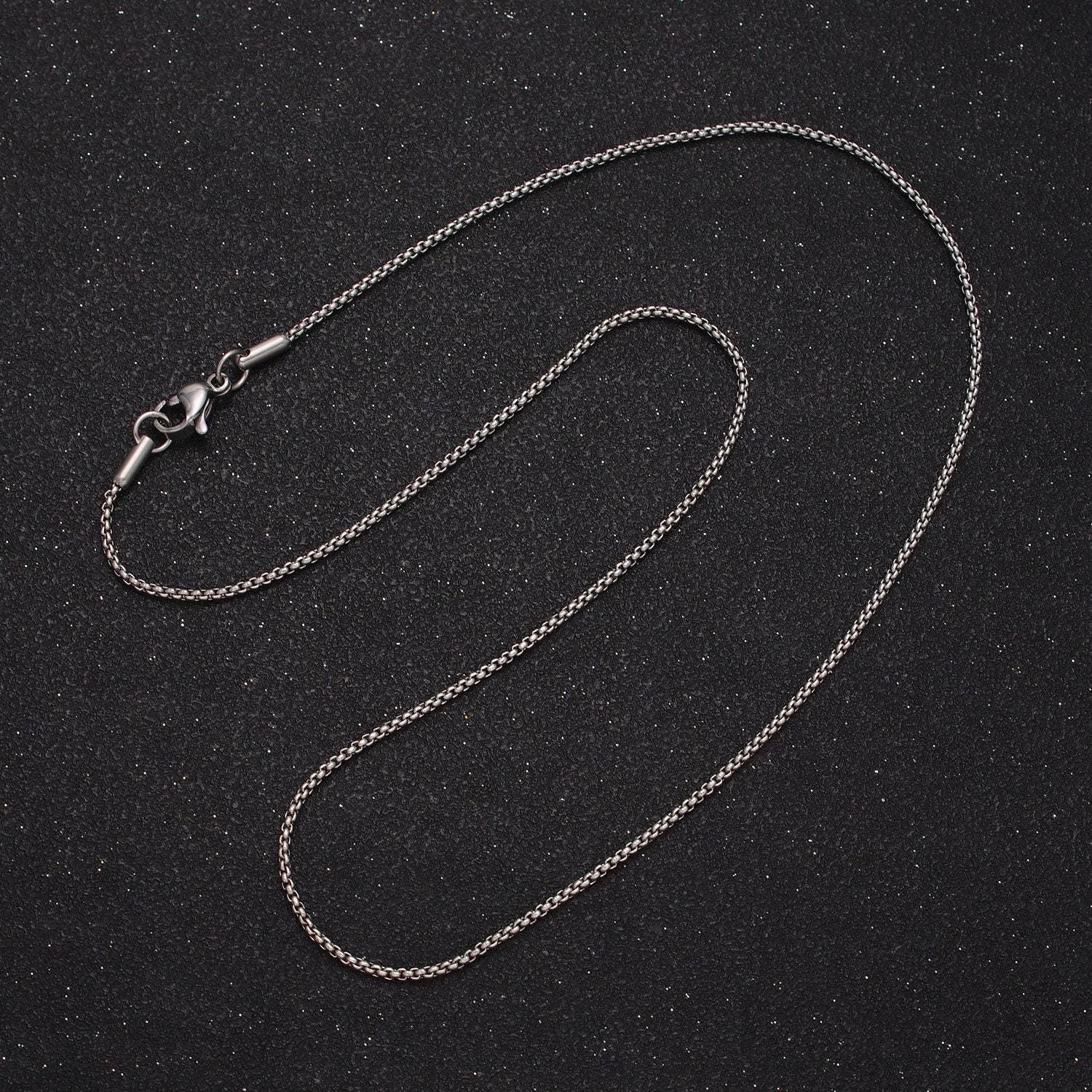 Dainty stainless steel box chain necklace 1.2 mm gold box chain 17.7 inches for handmade jewelry making tarnish resistant chain wa1703