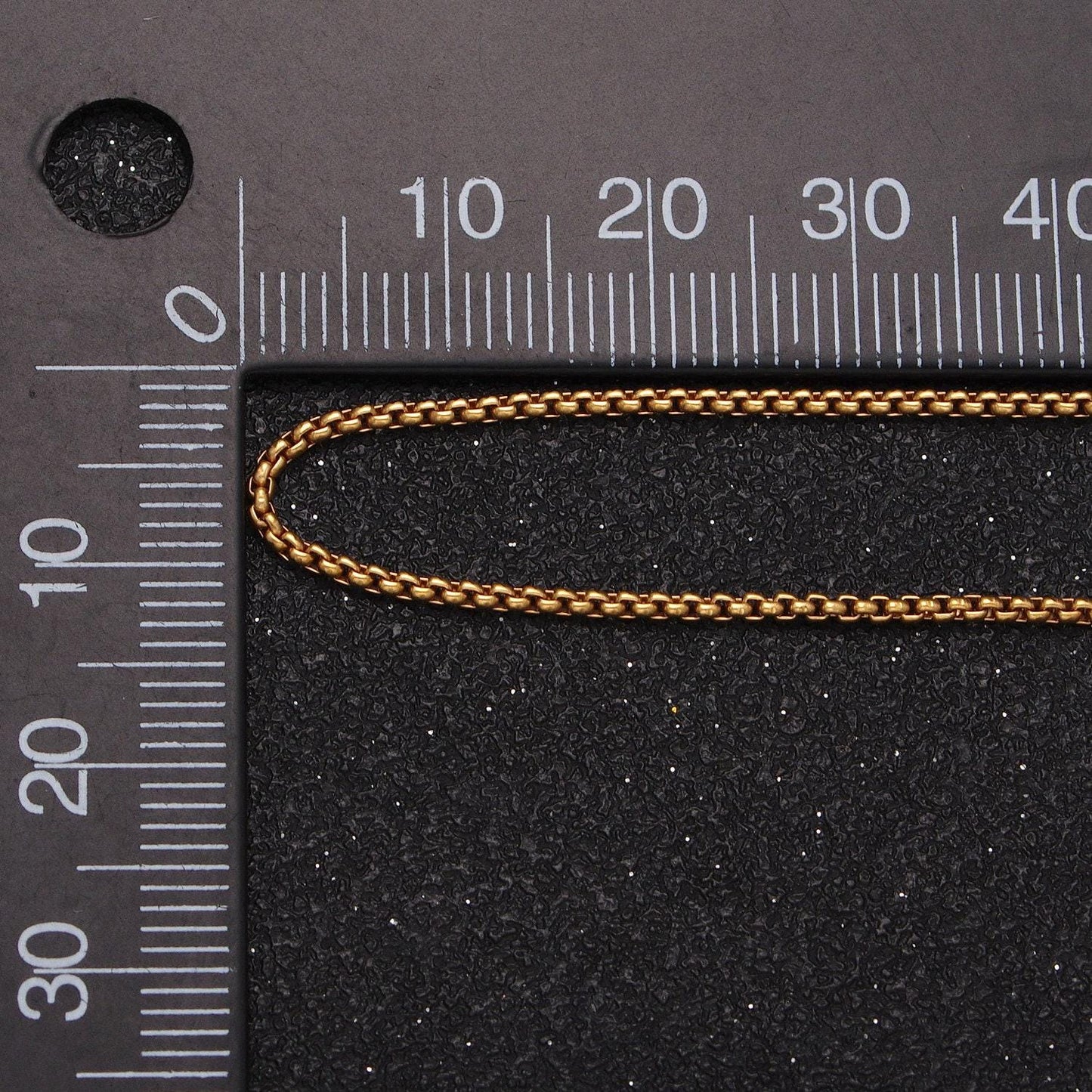 Dainty stainless steel box chain necklace 1.2 mm gold box chain 17.7 inches for handmade jewelry making tarnish resistant chain wa1703