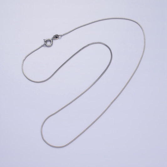 Dainty box chain necklace 19.6 inch long ready to wear necklace in silver wa1679
