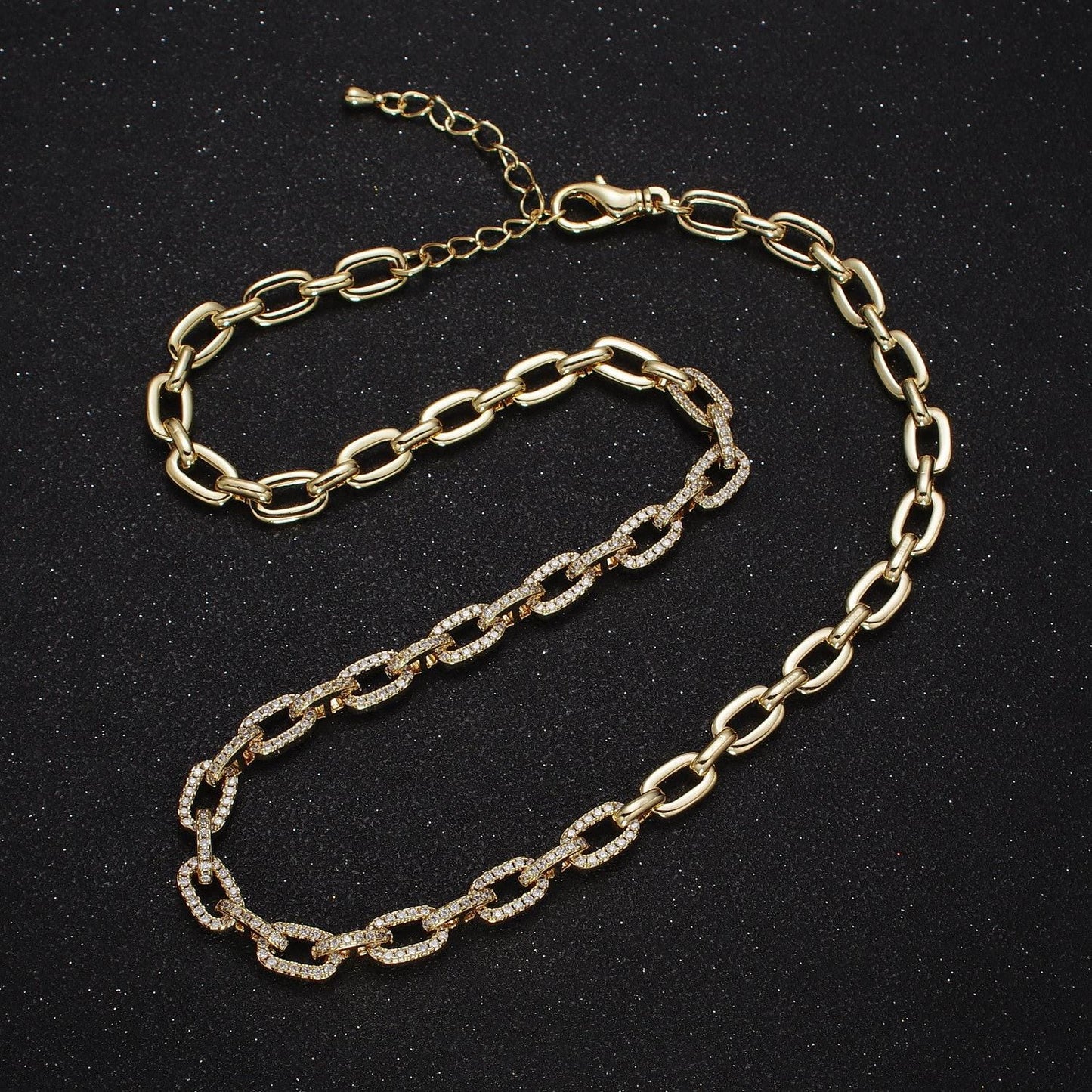 24k gold filled 6.4mm cable chain cz cubic zirconia for wholesale statement necklace chains jewelry making supplies findings wa1674