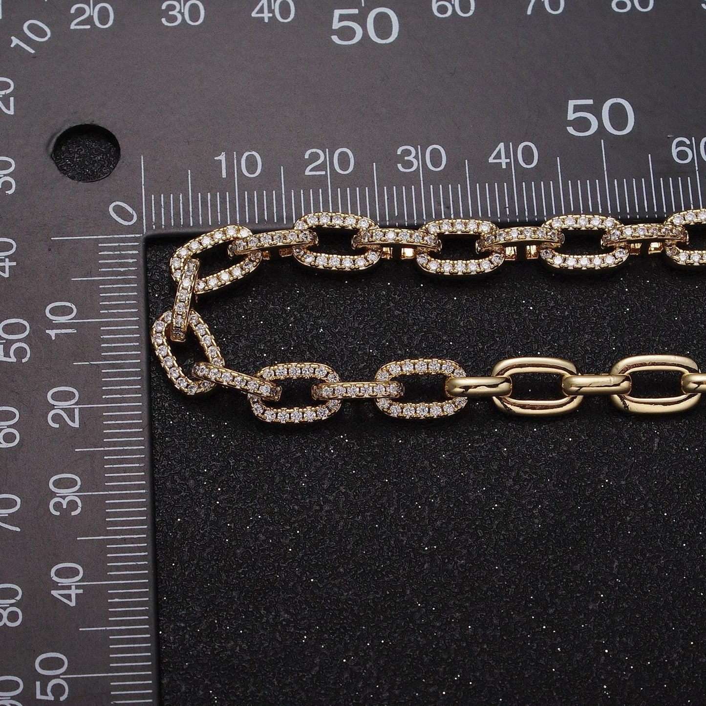 24k gold filled 6.4mm cable chain cz cubic zirconia for wholesale statement necklace chains jewelry making supplies findings wa1674