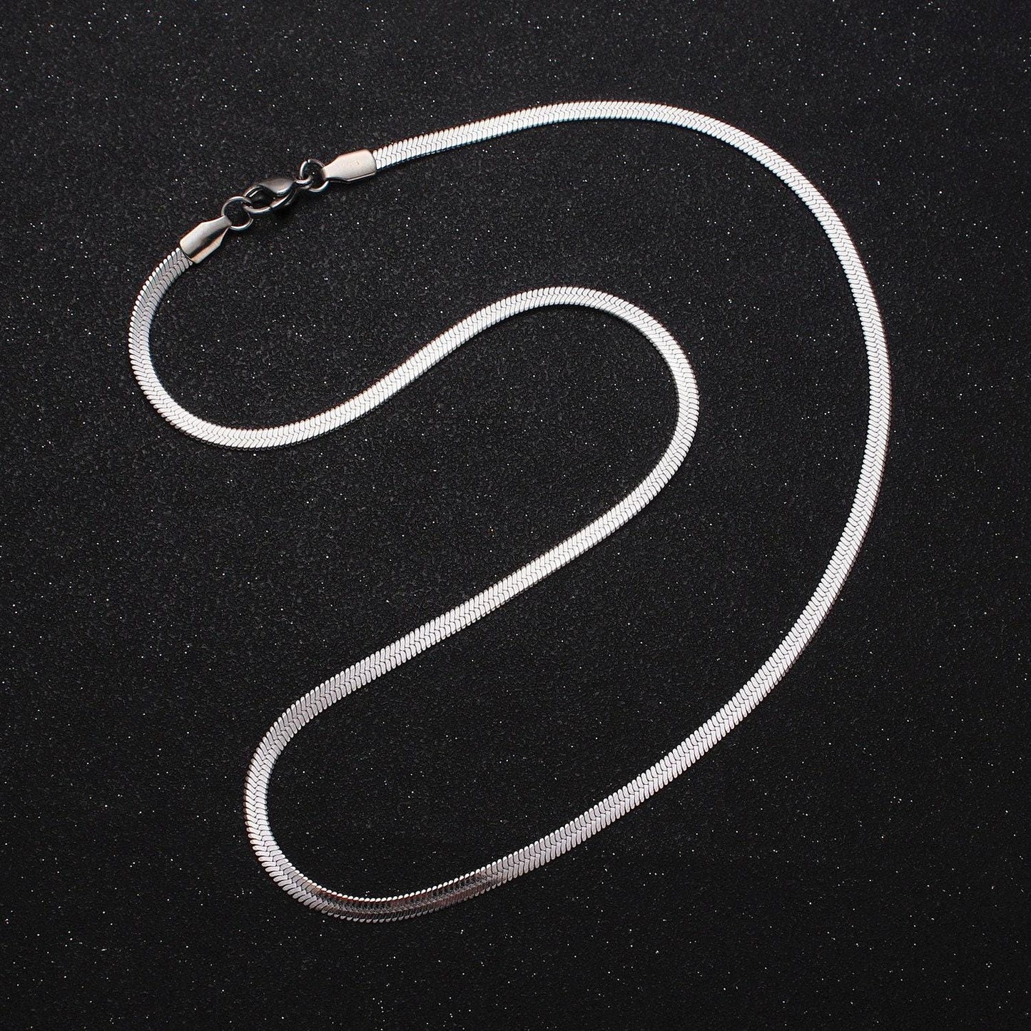 3mm stainless steel herringbone chain necklace for jewelry making, 17.7 inch 19.6 inch finished ready to wear herringbone chain wa1617