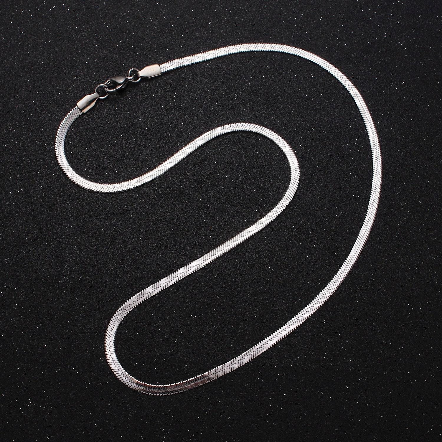 3mm stainless steel herringbone chain necklace for jewelry making, 17.7 inch 19.6 inch finished ready to wear herringbone chain wa1617