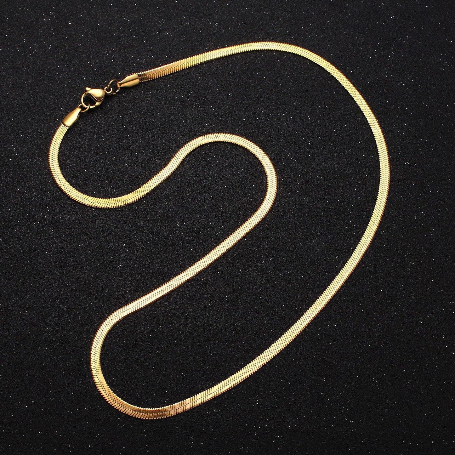 3mm stainless steel herringbone chain necklace for jewelry making, 17.7 inch 19.6 inch finished ready to wear herringbone chain wa1617