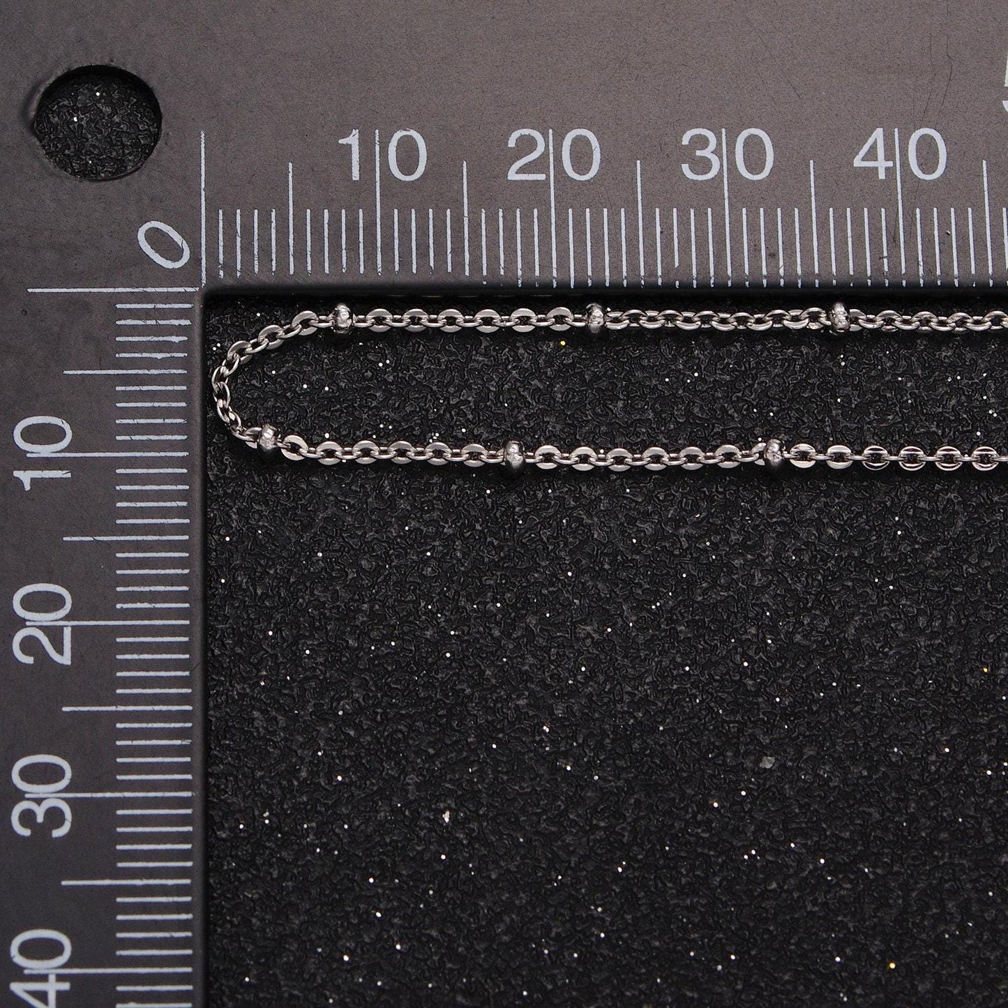 1mm beaded satellite chain silver satellite necklace dainty simple everyday 16.5 inch layering necklace for minimalist jewelry wa-1594