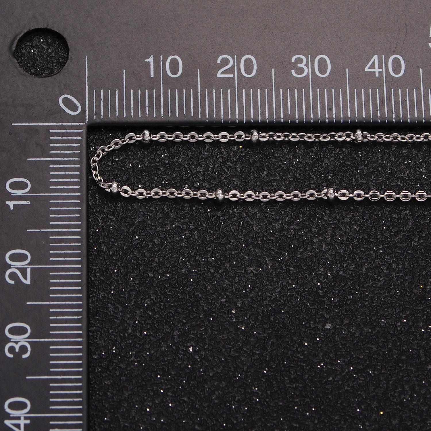 1mm beaded satellite chain silver satellite necklace dainty simple everyday 16.5 inch layering necklace for minimalist jewelry wa-1594