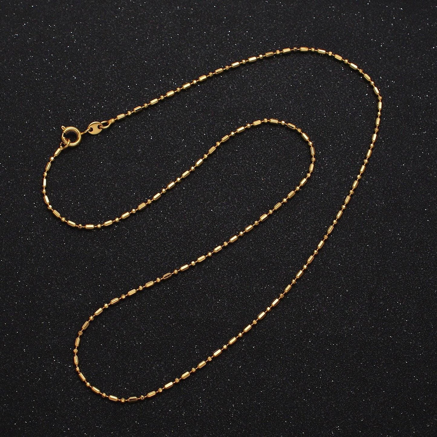 17.75 inch tube chain gold filled dainty tube cable link necklace ready to wear for jewelry making w/ clasp for jewelry making supply wa1585