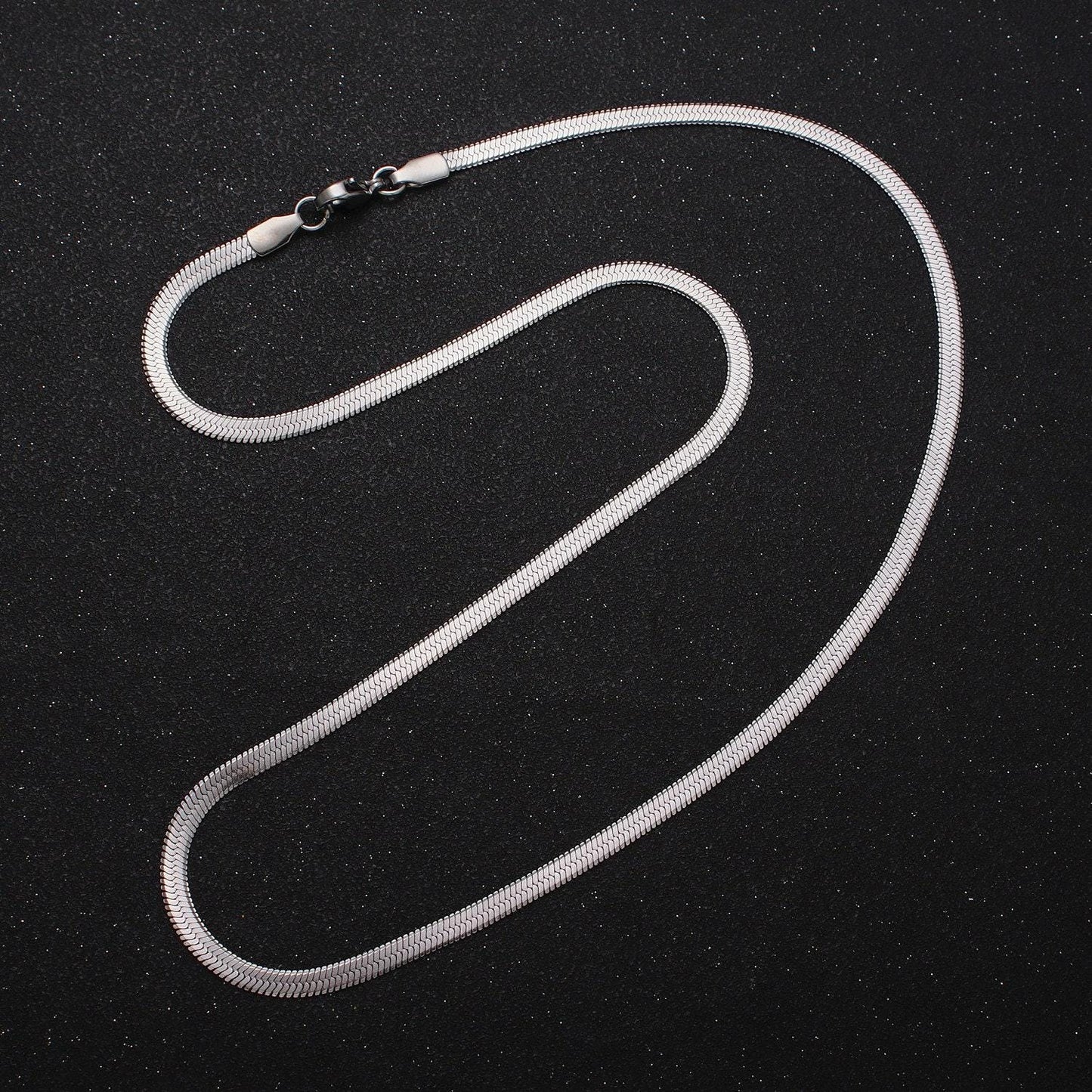 2.5mm stainless steel herringbone chain necklace for jewelry making, 18 inch finished ready to wear herringbone chain wa1552