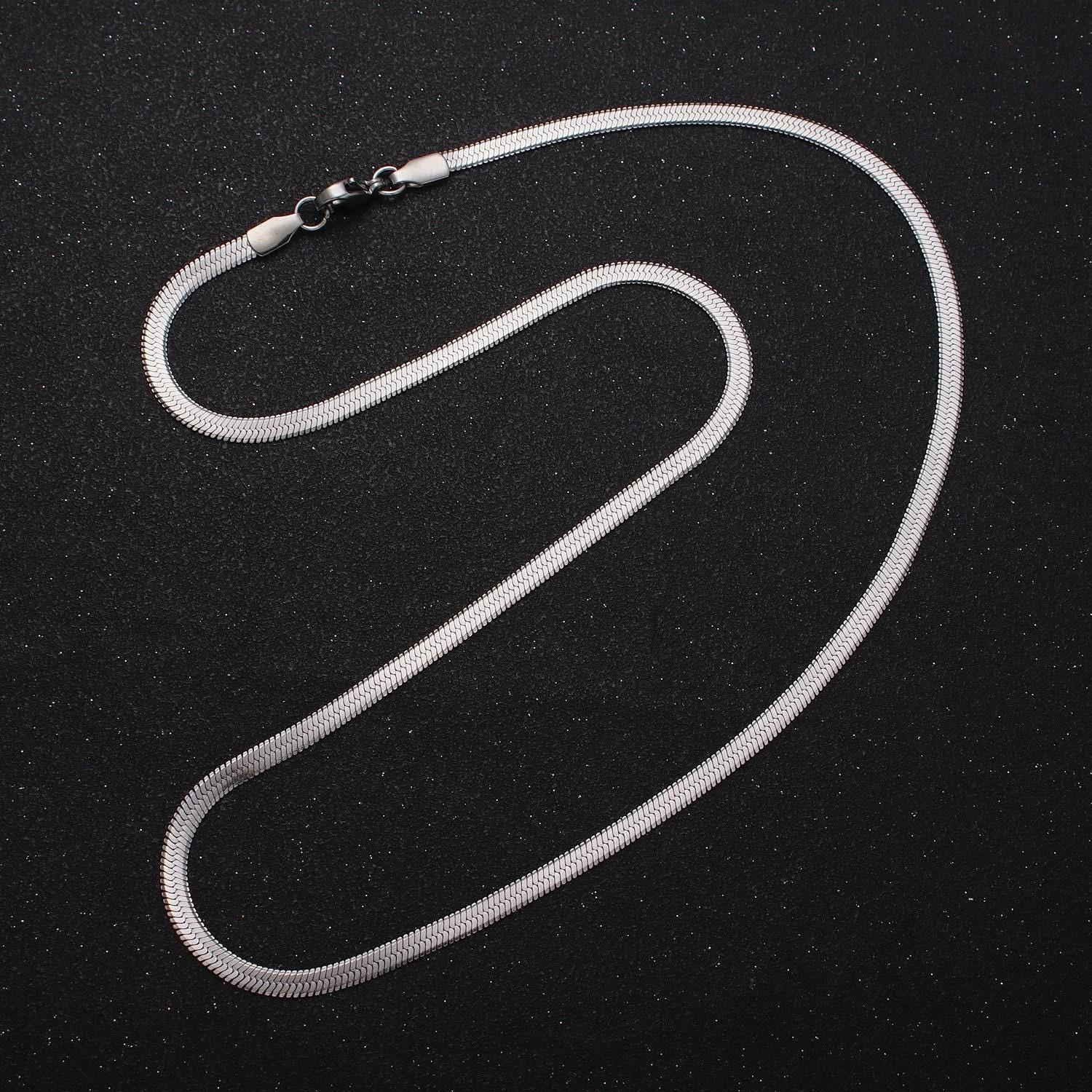 2.5mm stainless steel herringbone chain necklace for jewelry making, 18 inch finished ready to wear herringbone chain wa1552