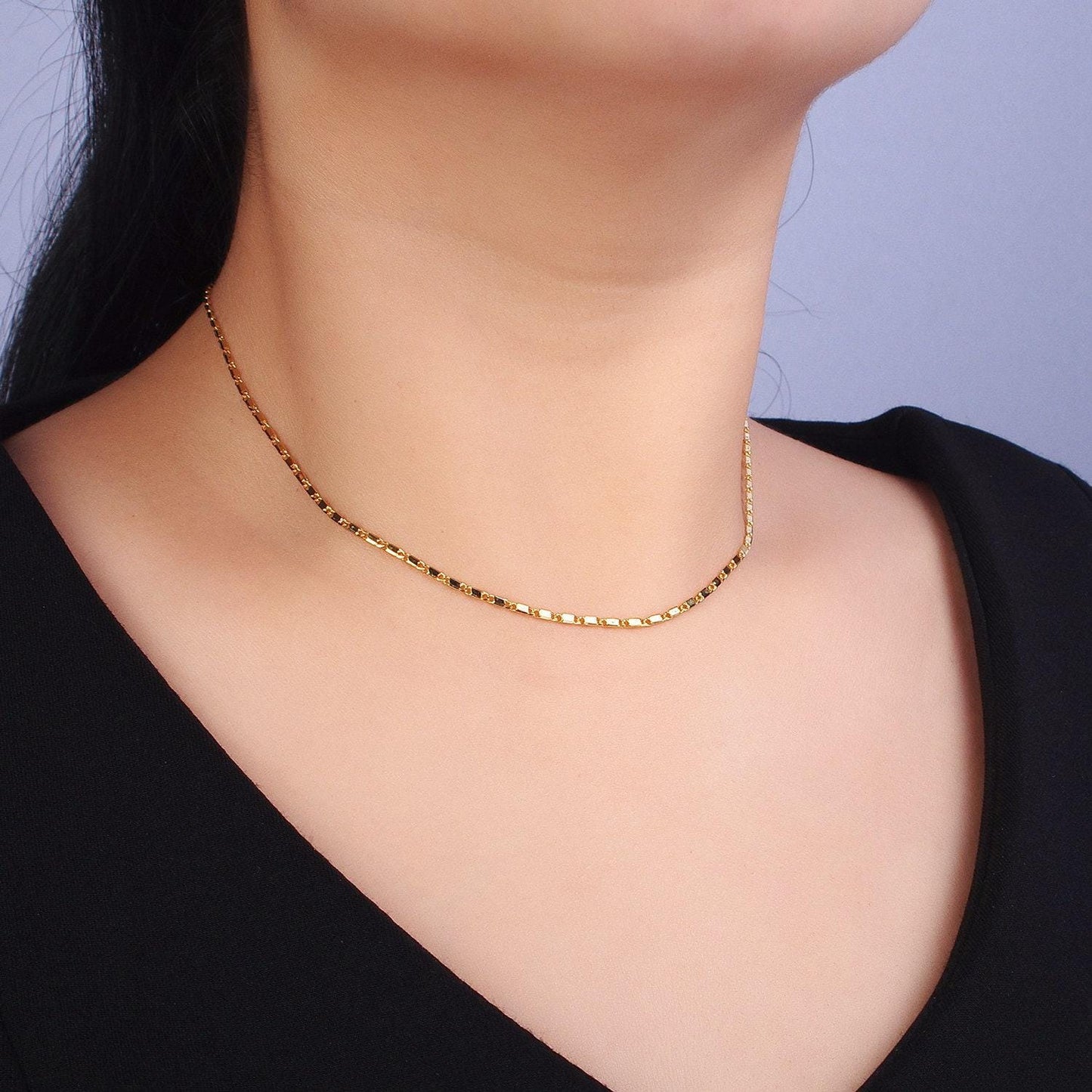 15.7" choker chain ready to use gold scroll necklace chain, layering dainty necklace, perfect for pendant charm necklace wa-1545