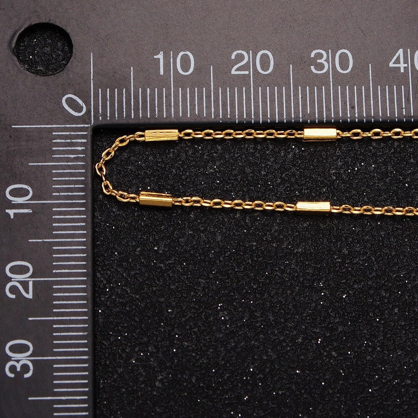17.5 inch satellite chain gold dainty tube cable link necklace ready to wear for jewelry making w/ clasp for jewelry making supply wa-1544
