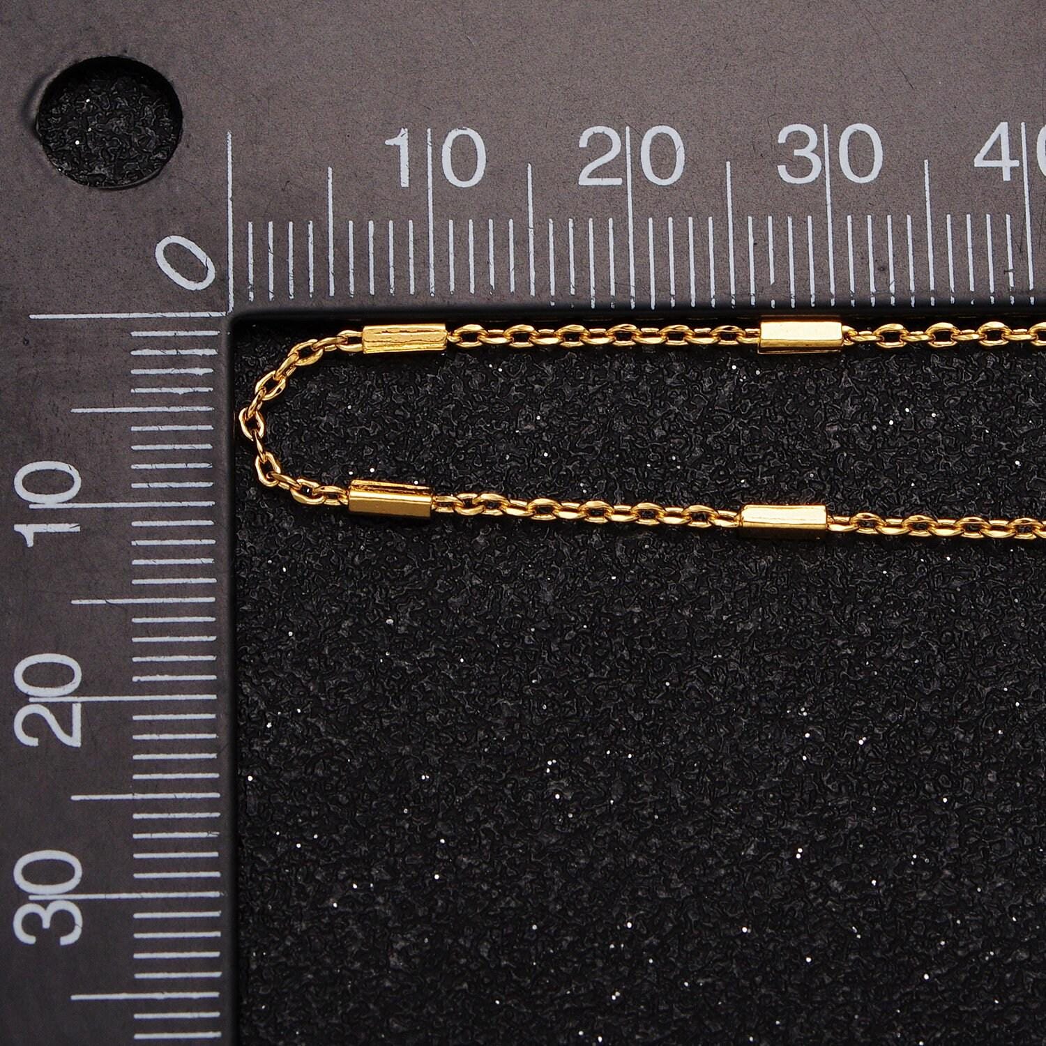 17.5 inch satellite chain gold dainty tube cable link necklace ready to wear for jewelry making w/ clasp for jewelry making supply wa-1544