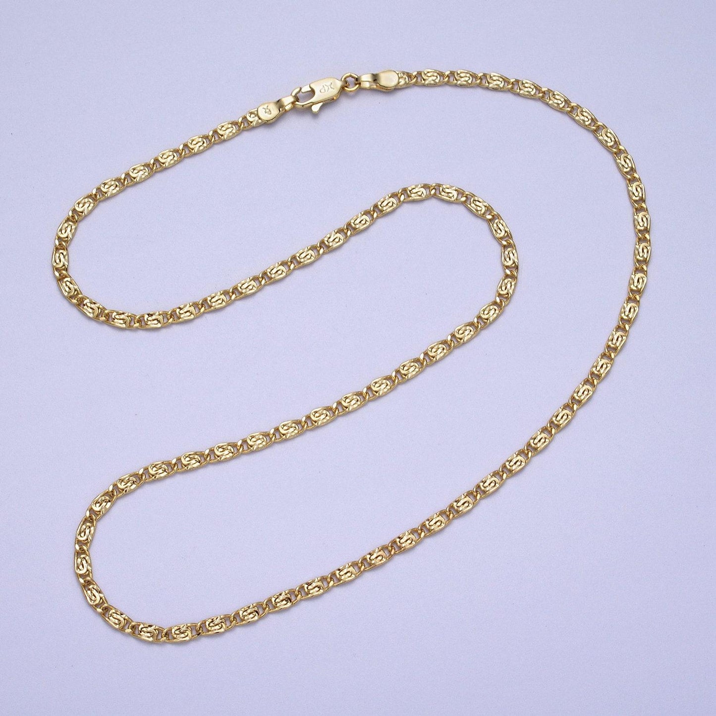 14k gold filled 2.6mm scroll 18 inch chain necklace ready to wear for jewelry making replacement chain charm necklace supply | wa-1503