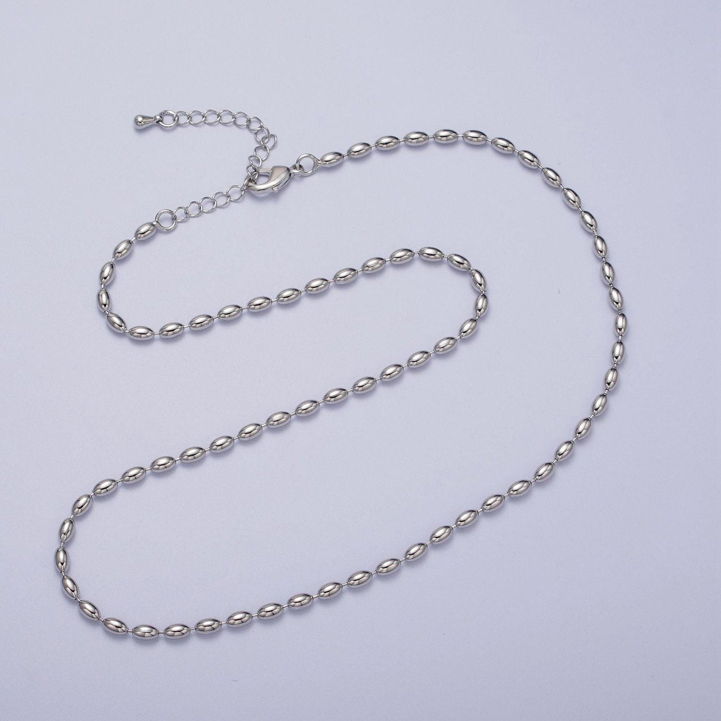 24k gold filled 2.8mm oval bead 17.5 inch chain necklace in gold & silver chain ready to wear necklace for jewelry making supply wa-1491