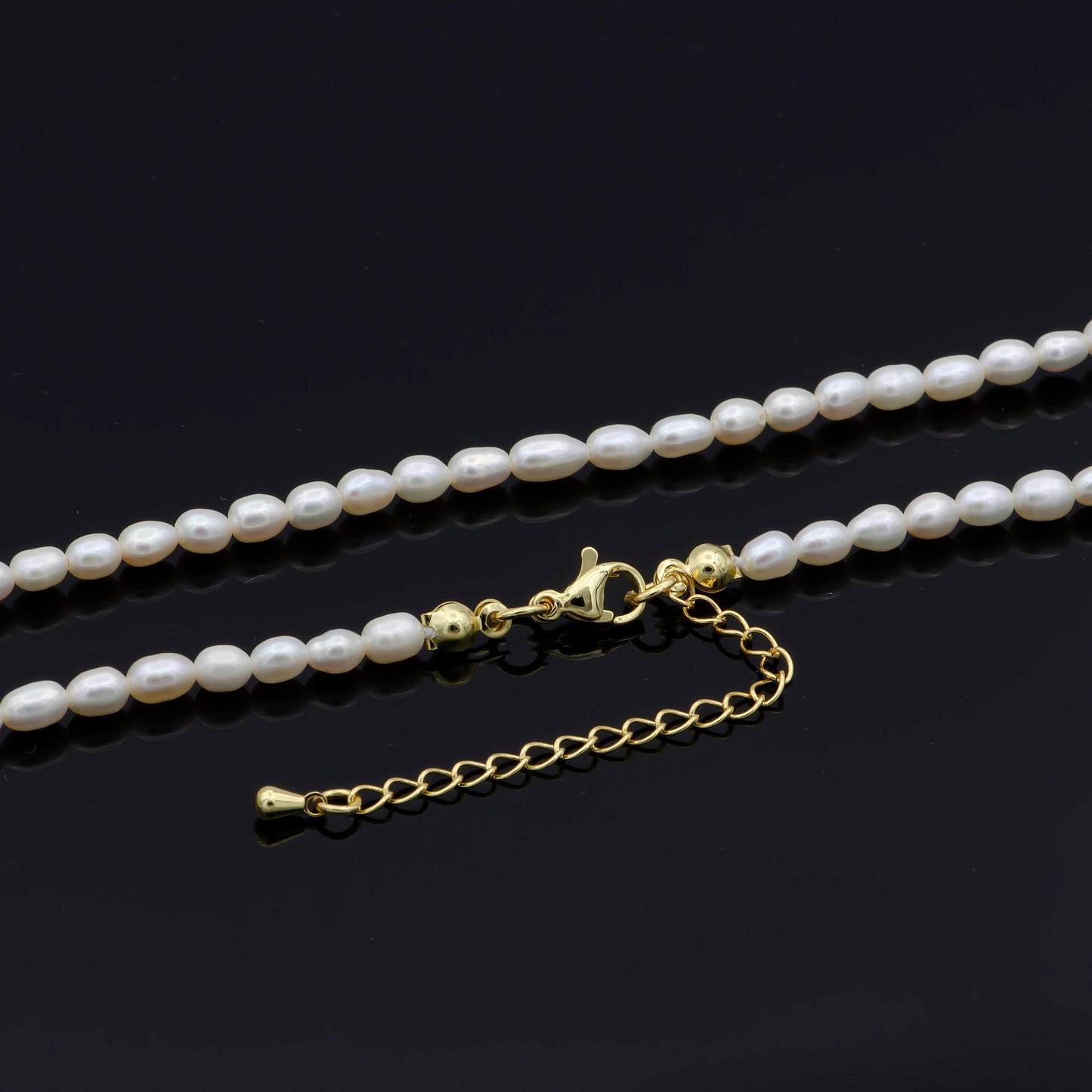 Dainty fresh water seed pearl necklace, layering necklace, gold necklace, beaded necklace, minimalist bridesmaid gift, wedding jewellery