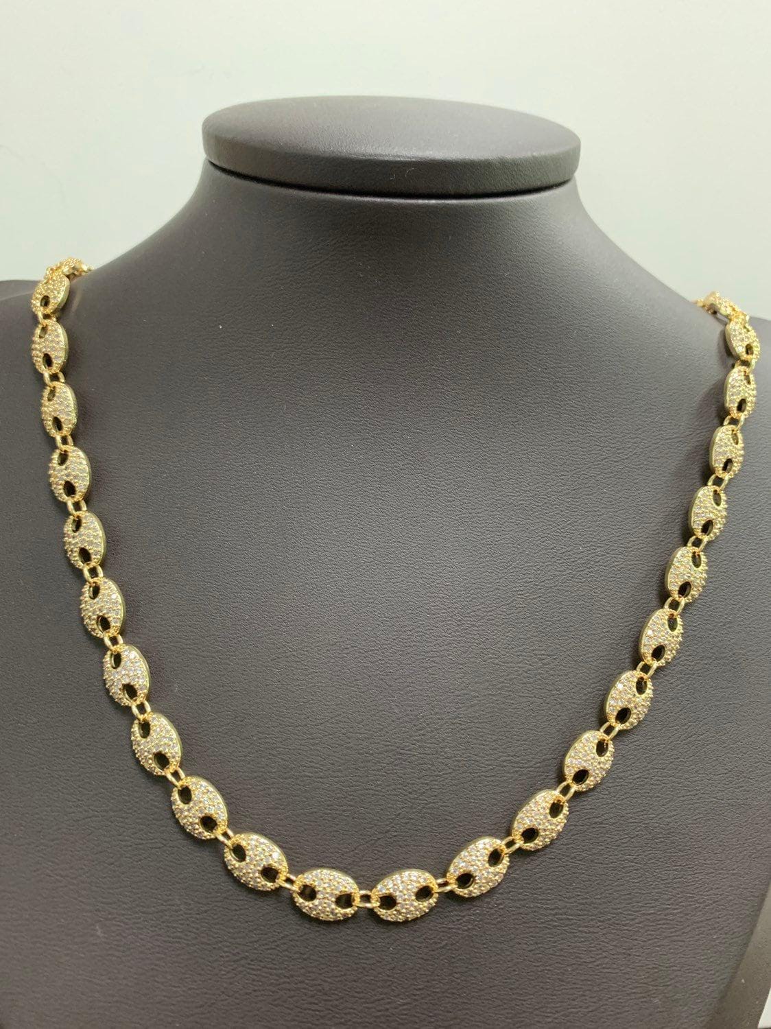 Cubic cluster anchor chain 14k gold by yard, mariner fancy link chain for diy craft, belt chain, clip chain roll-315