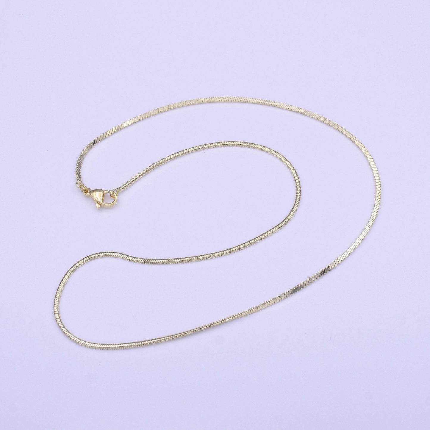 Dainty gold snake chain 1.5mm gold cocoon necklace for minimalist jewelry supply findings wa-1456