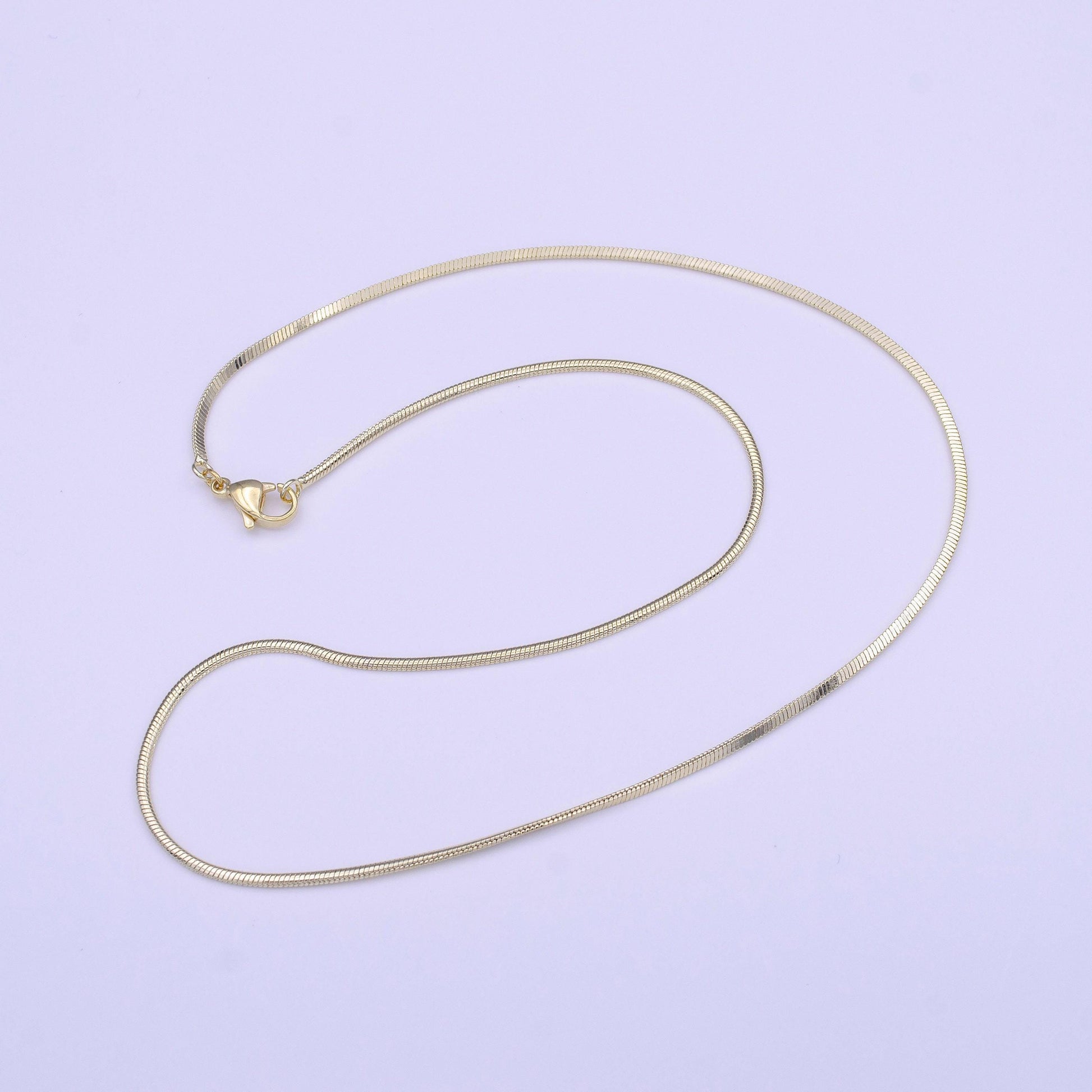 Dainty gold snake chain 1.5mm gold cocoon necklace for minimalist jewelry supply findings wa-1456