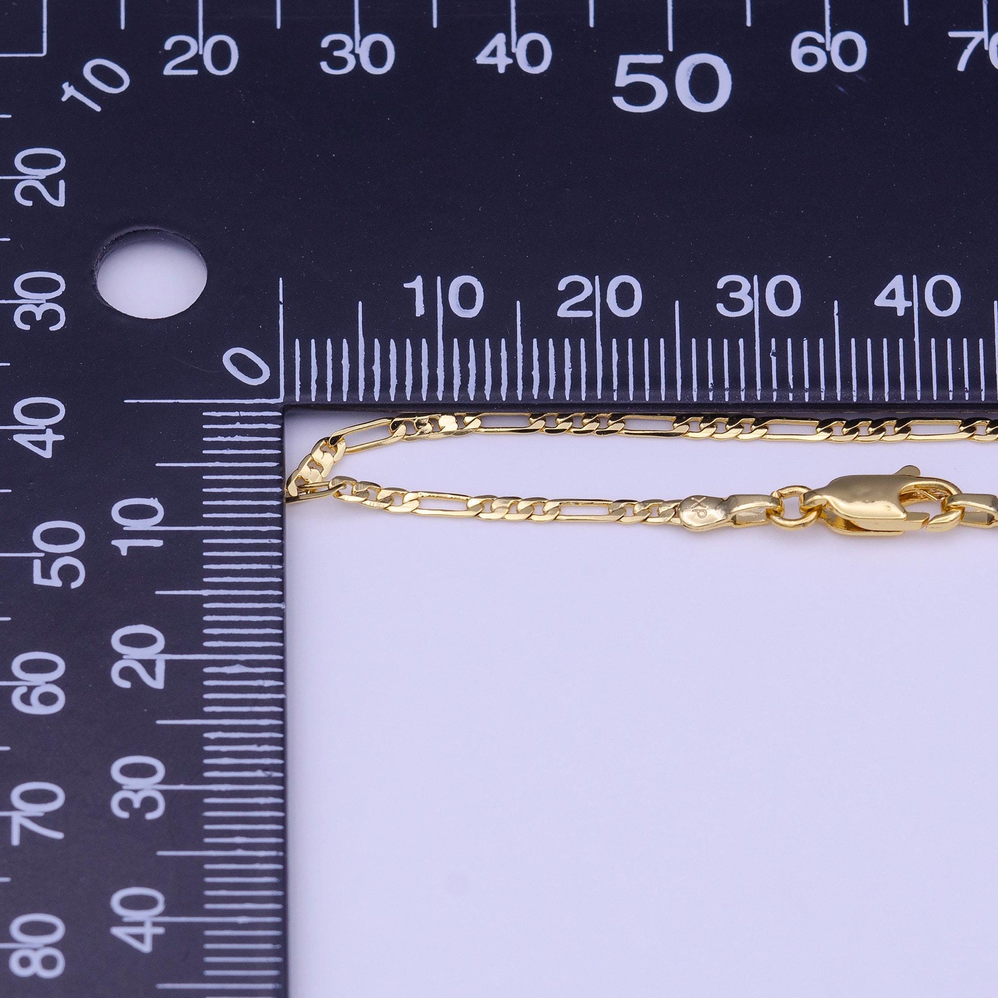 24k gold filled figaro necklace unisex chain dainty gold figaro chain necklace 15.5 inch chain wa1455