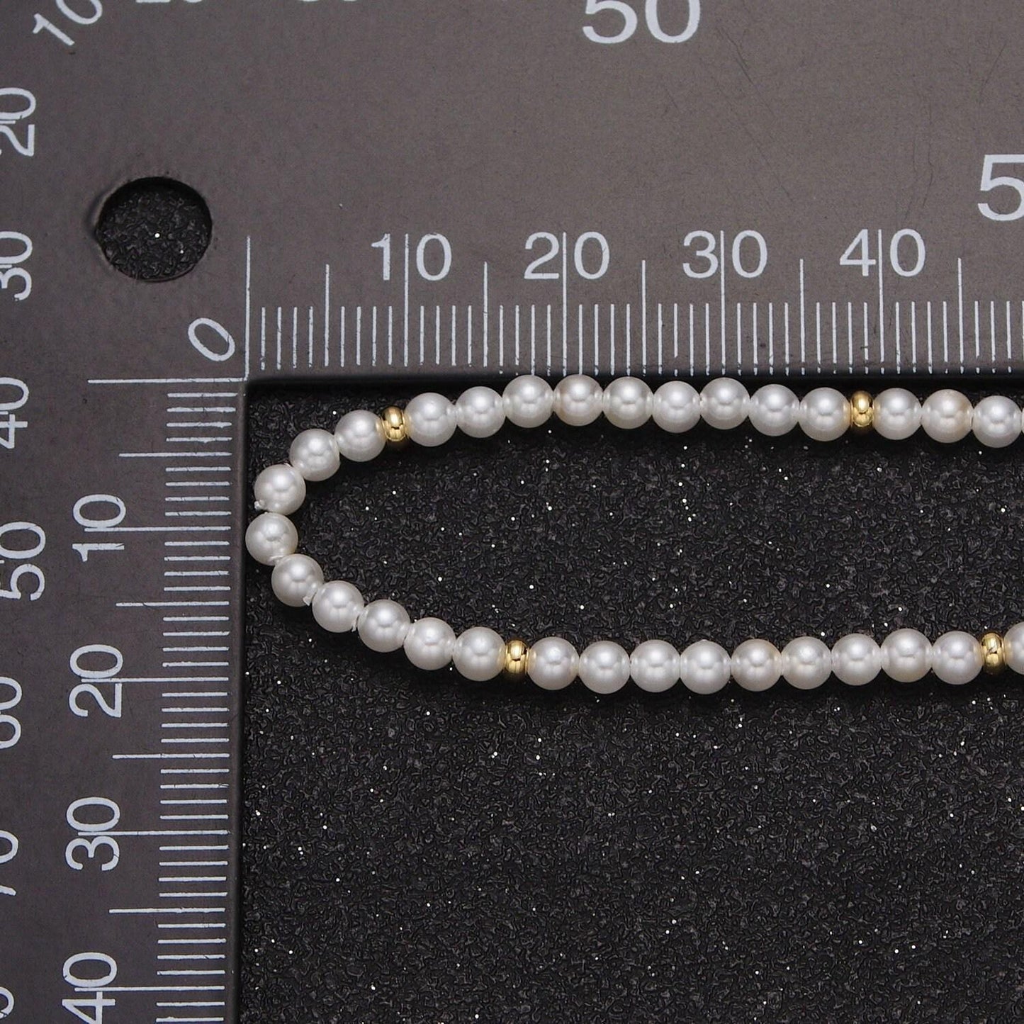 Handmade genuine pearl necklace gold bead necklace white shell pearl jewelry 16 inch | june birthstone christmas holiday gift idea wa-1420