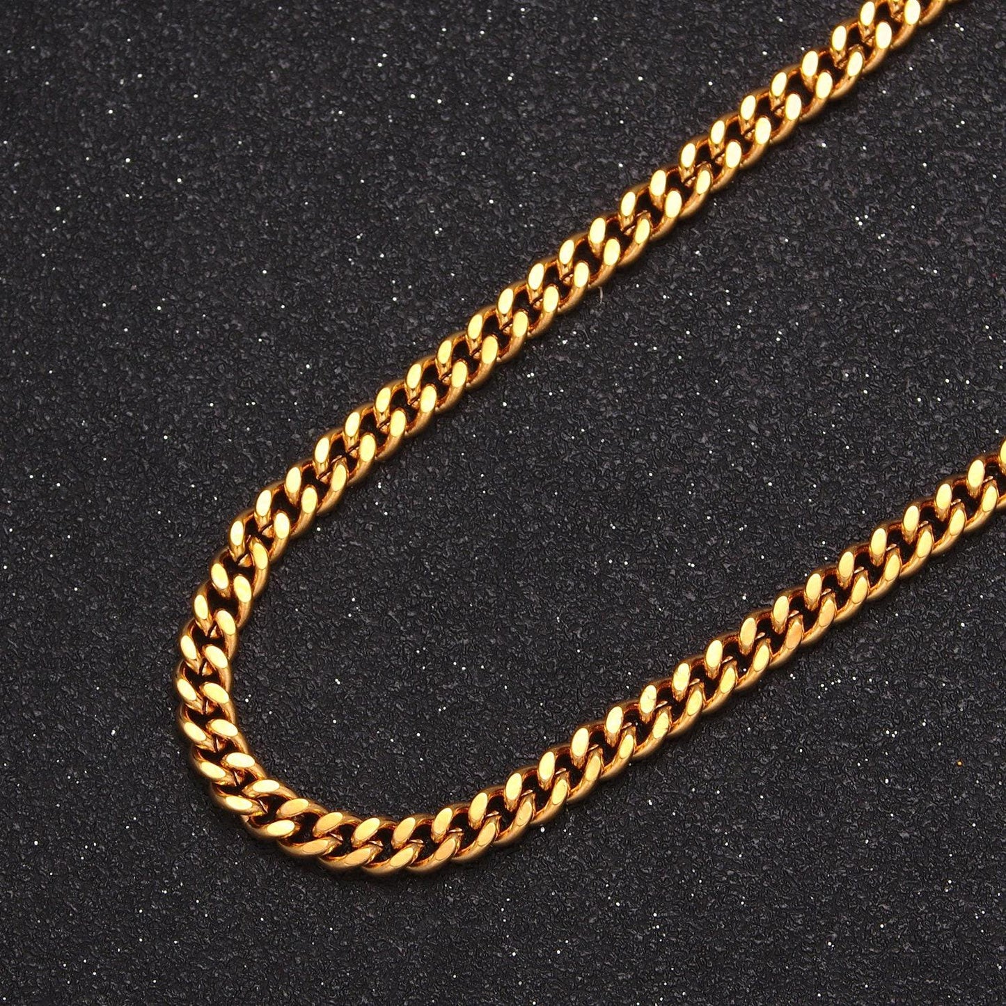 4.5mm miami cuban curb chain, 19.5 inch 24k gold filled flat concave curb unfinished chain for jewelry making, wa-1400