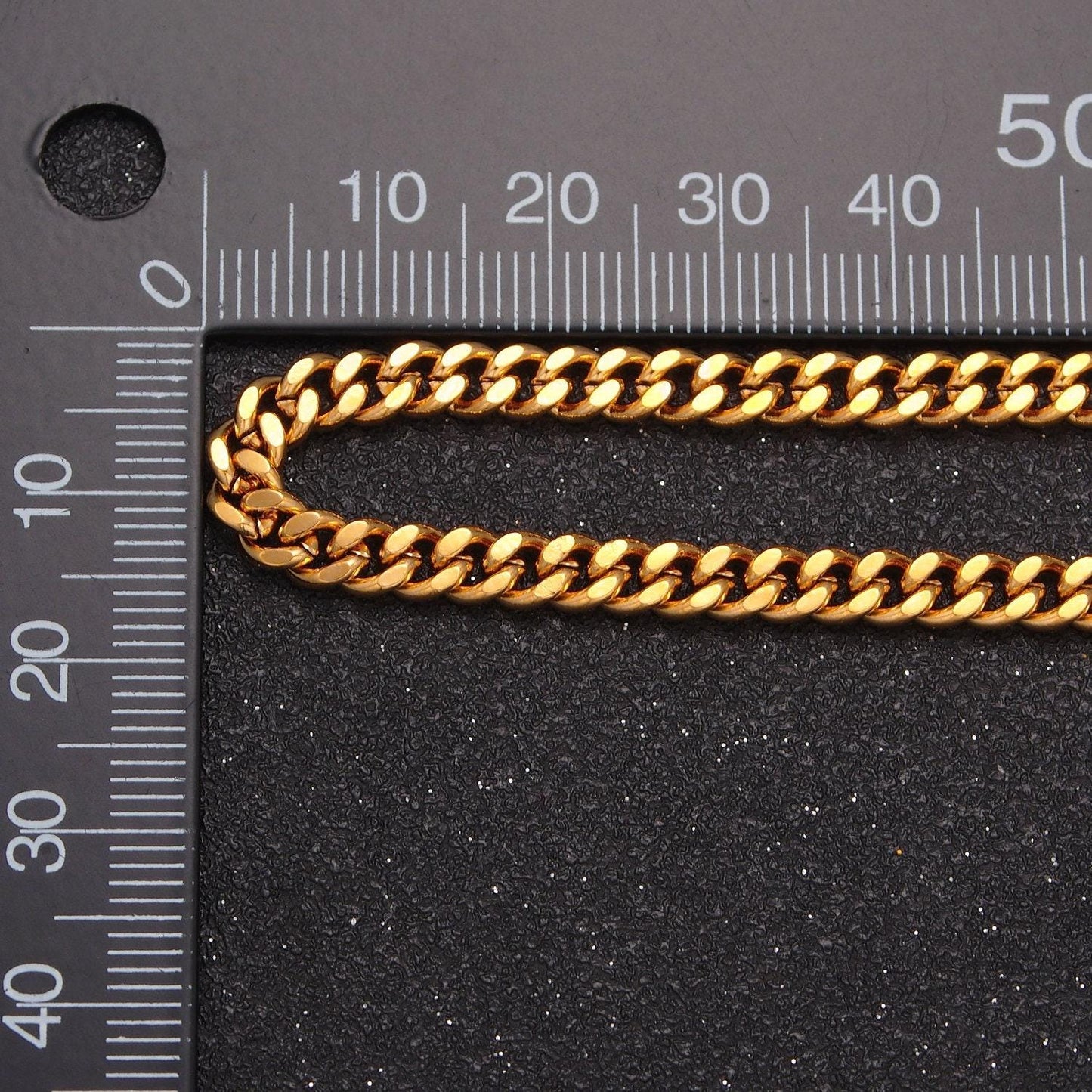 4.5mm miami cuban curb chain, 19.5 inch 24k gold filled flat concave curb unfinished chain for jewelry making, wa-1400