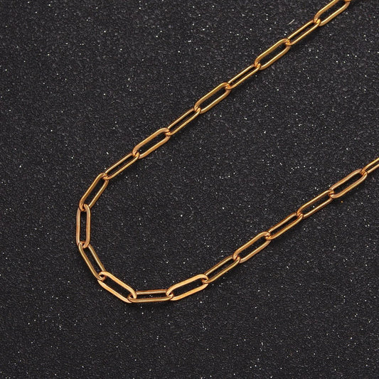 24k gold filled unfinished paperclip chain, 9x3.2mm paper clip wholesale bulk chain for jewelry making, wa-1387