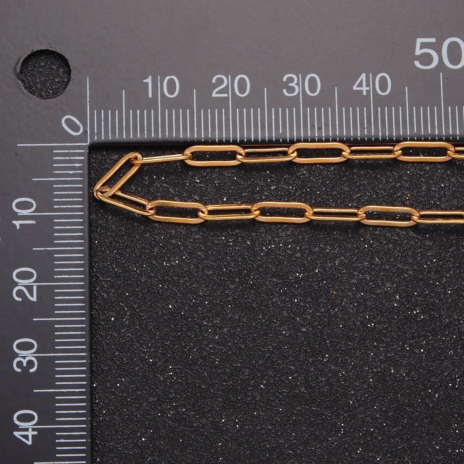 24k gold filled unfinished paperclip chain, 9x3.2mm paper clip wholesale bulk chain for jewelry making, wa-1387