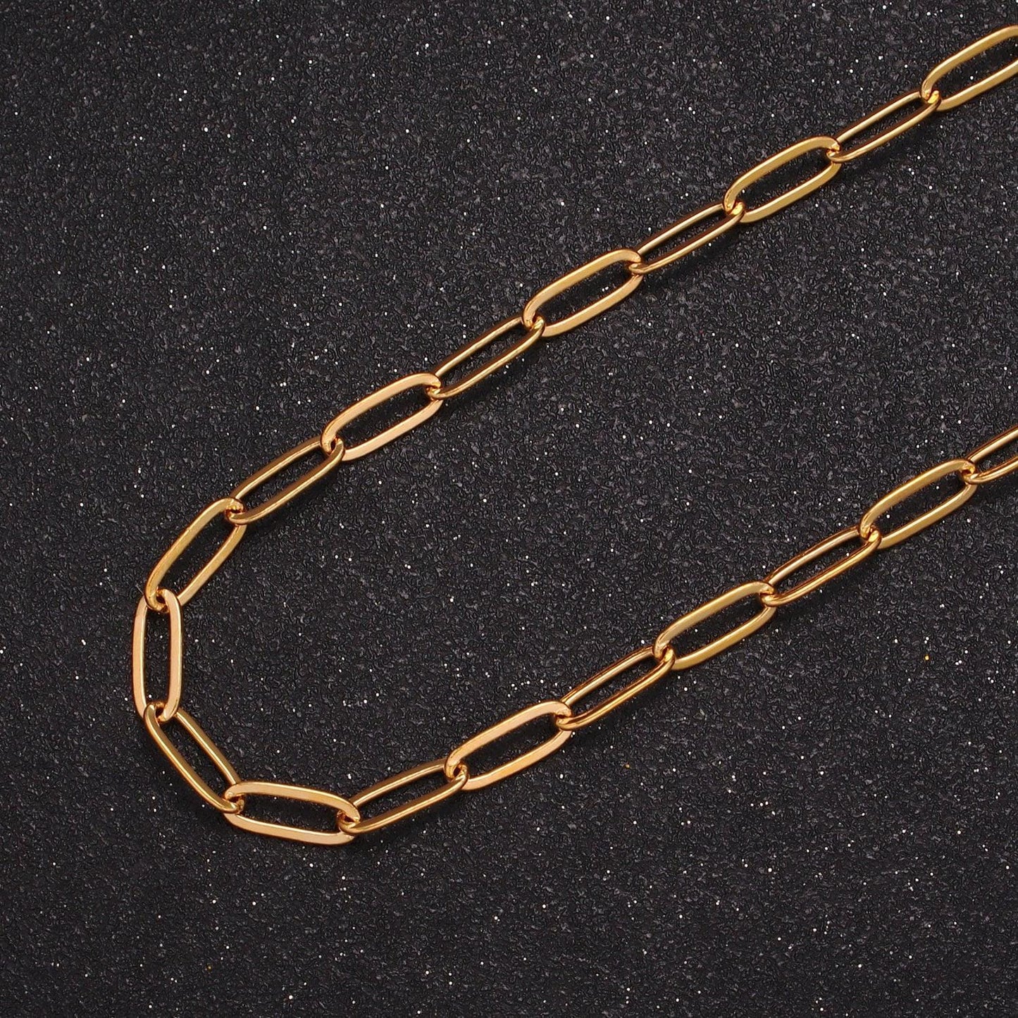 19.5 inch gold filled paperclip chain for diy jewelry making, unfinished 12x4.5mm paper clip wholesale bulk jewelry findings, wa-1385
