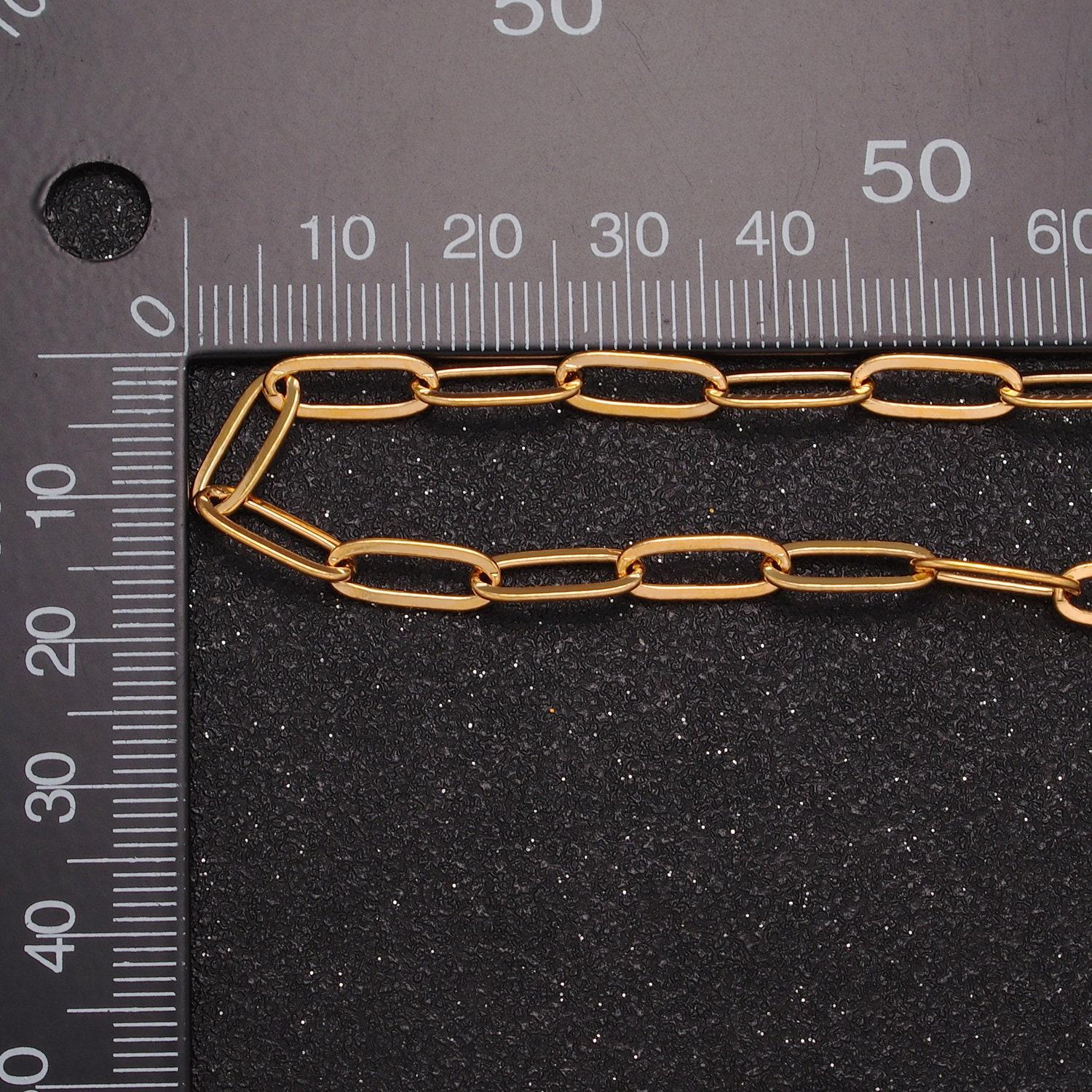 19.5 inch gold filled paperclip chain for diy jewelry making, unfinished 12x4.5mm paper clip wholesale bulk jewelry findings, wa-1385