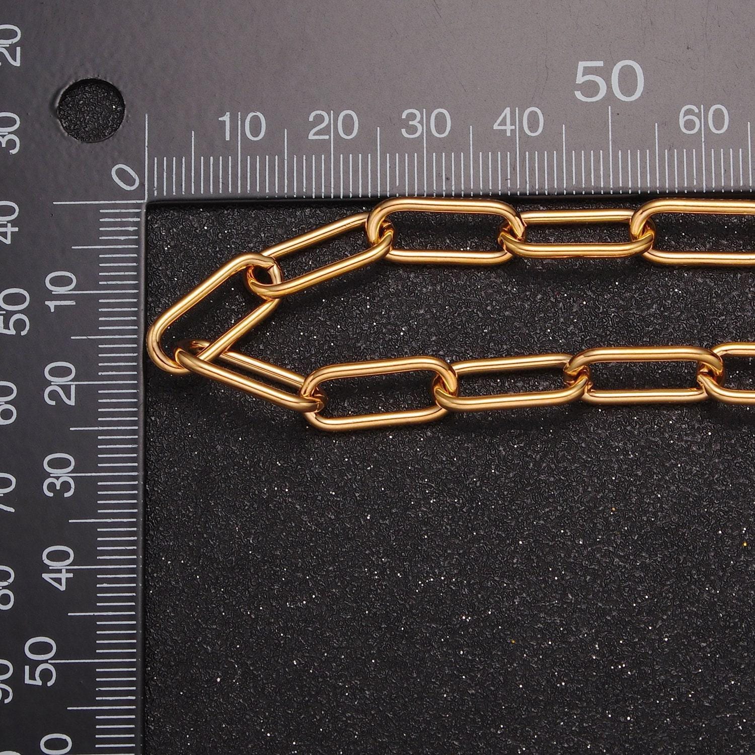 Medium paper clip unfinished chain, 14mm x 5mm, 24k gold filled chain 19.5 inch long wa-1384