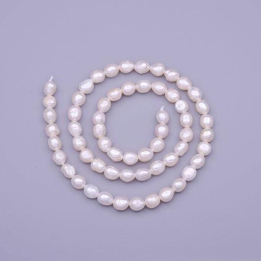 5mm natural white nugget baroque pearl beads genuine natural freshwater baroque pearls per strand wa-1315