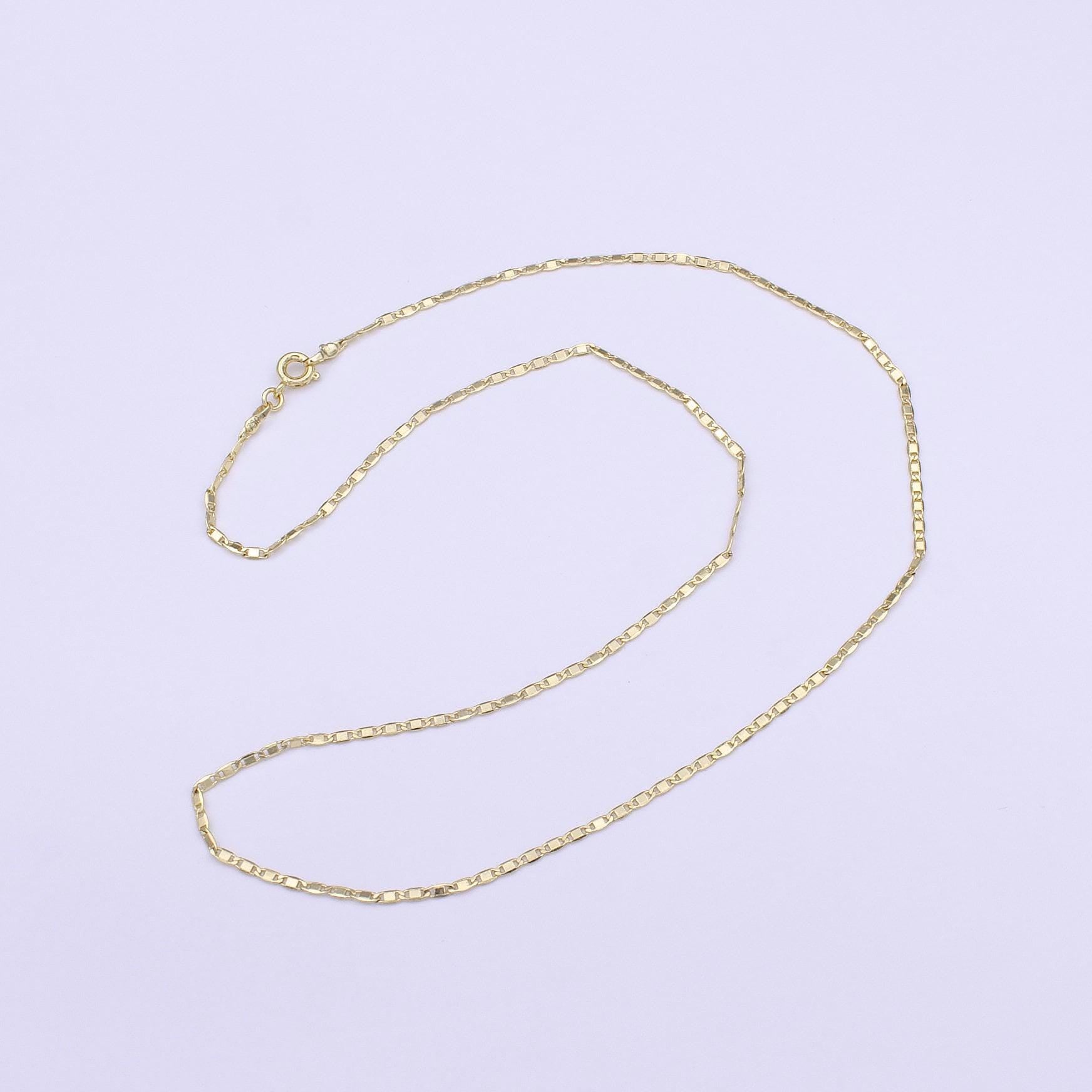 1.5mm 14k gold filled mariner anchor link chain necklace ready to wear 18 inch length necklace wa1276