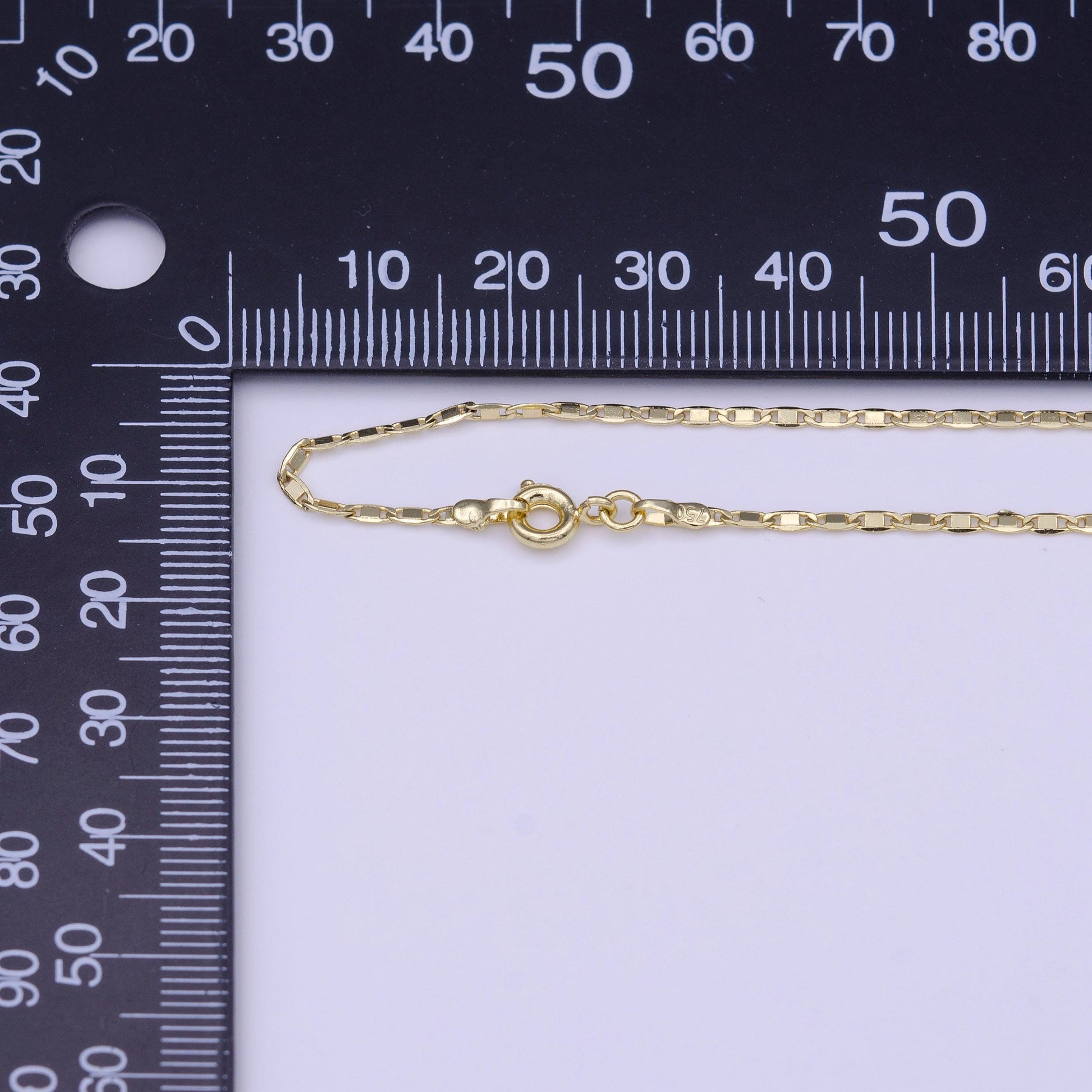 1.5mm 14k gold filled mariner anchor link chain necklace ready to wear 18 inch length necklace wa1276