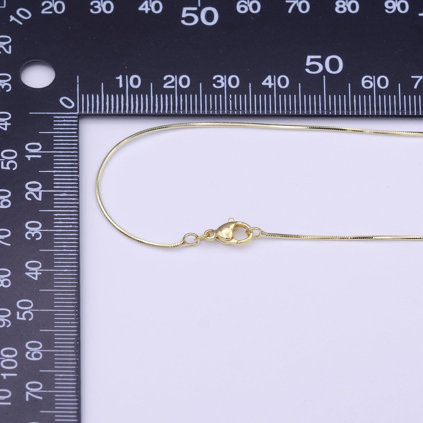 19.5 inch ready to use gold cocoon necklace chain, fine snake chain dainty necklace, for pendant charm necklace making wa1275