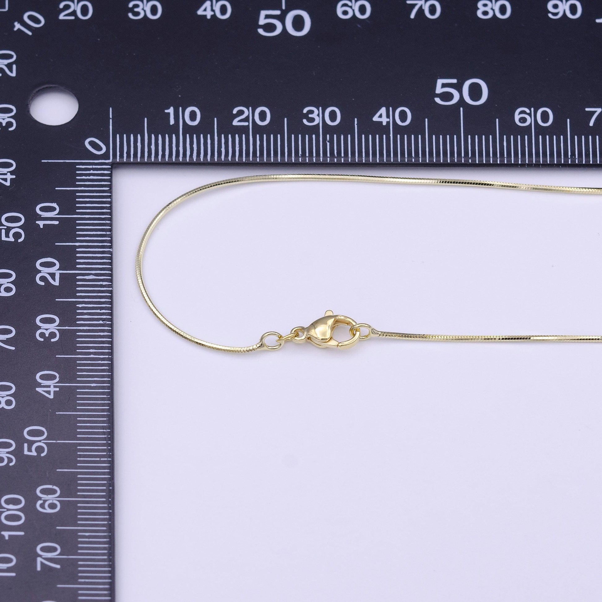 19.5 inch ready to use gold cocoon necklace chain, fine snake chain dainty necklace, for pendant charm necklace making wa1275
