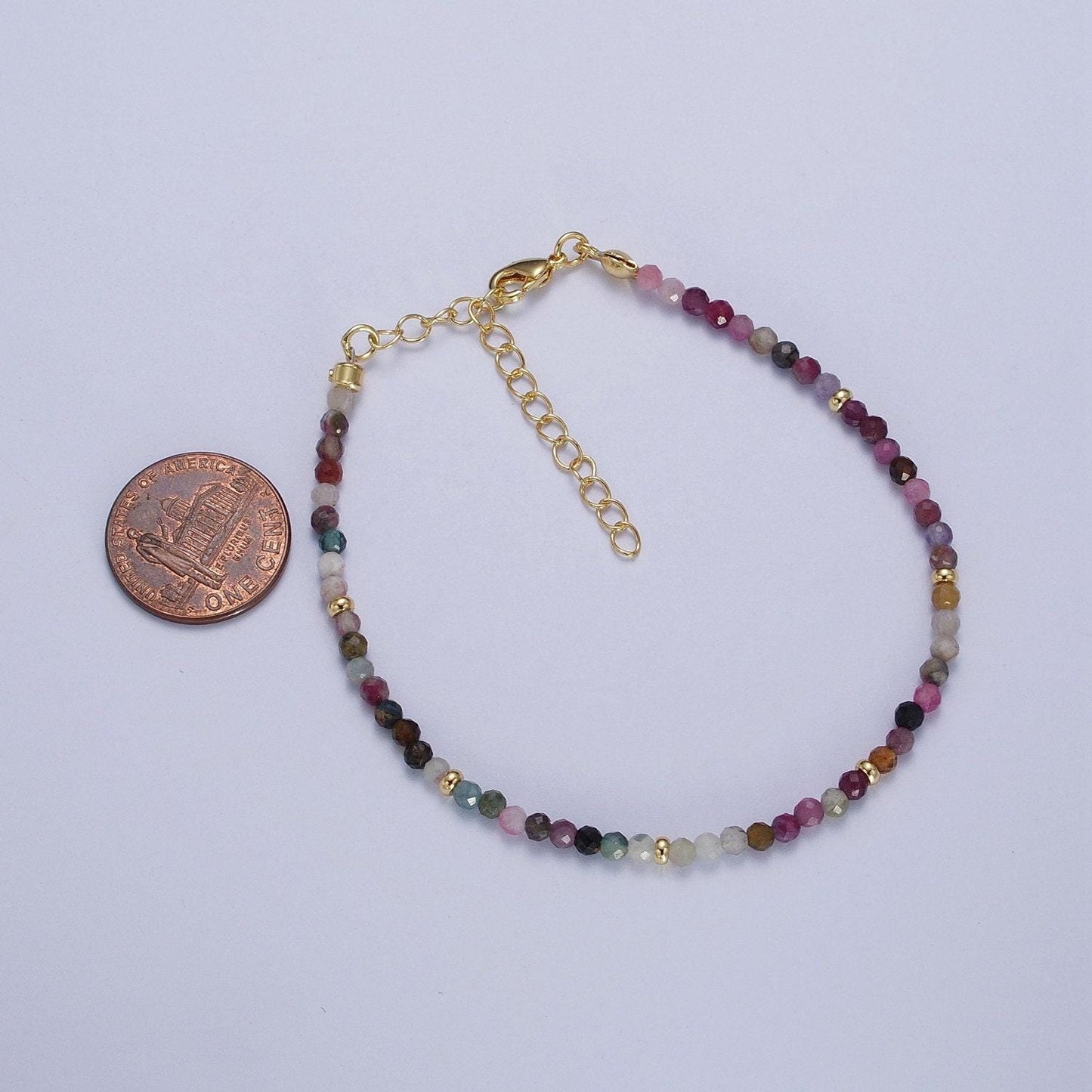 Dainty beaded bracelet tourmaline, amazonite, ruby, amethyst, moonstone jewelry handmade bracelet jewelry for valentine gift idea wa-1221