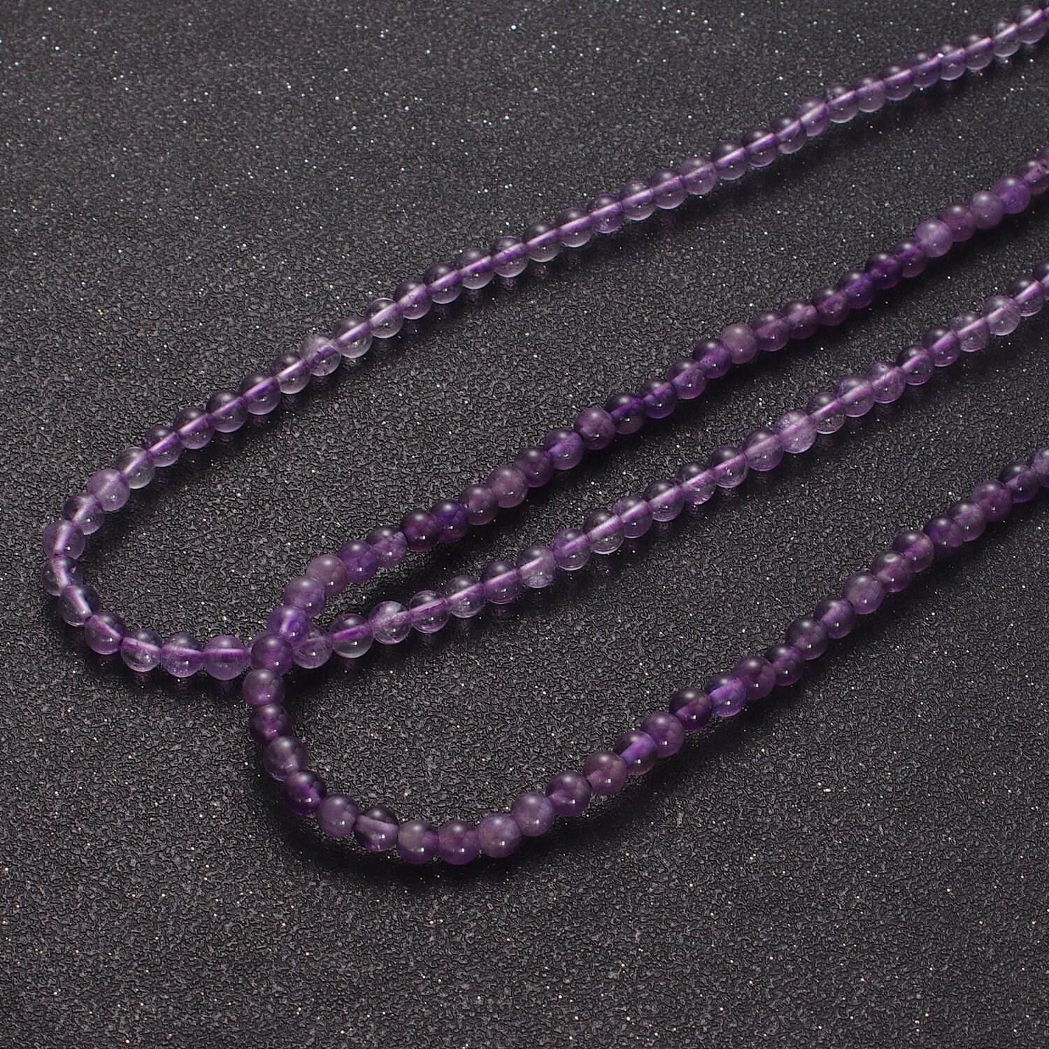 4.0mm purple rondelle glass beads necklace, 24k gold filled 16.5"+2.0" extender purple glass beads ready to wear necklace | wa-1184, wa-1193