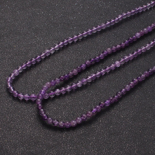 4.0mm purple rondelle glass beads necklace, 24k gold filled 16.5"+2.0" extender purple glass beads ready to wear necklace | wa-1184, wa-1193