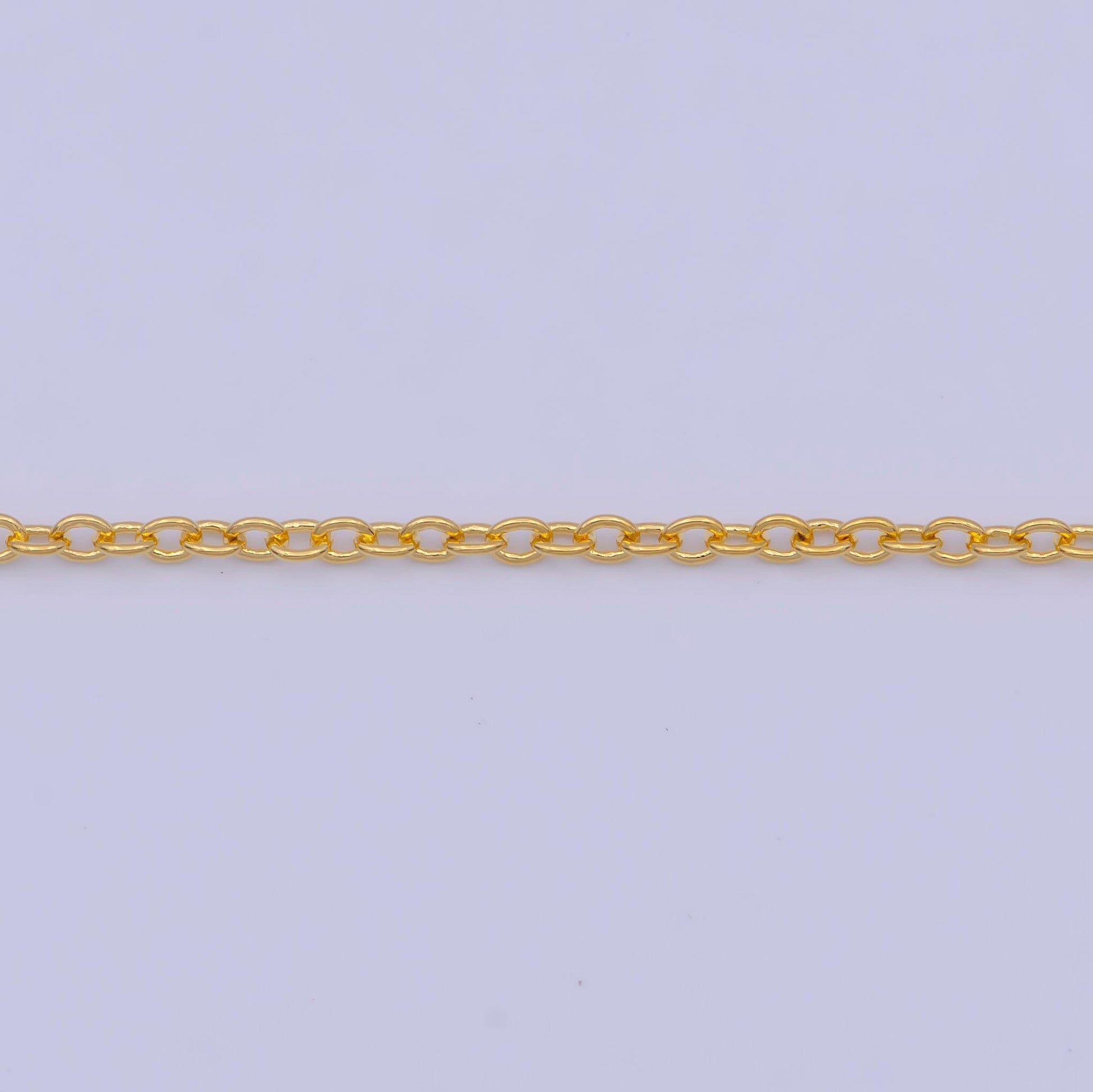 1.6mm gold cable chain necklace, 24k gold filled two lengths cable rolo link ready to wear necklace | wa-1146, wa-1148