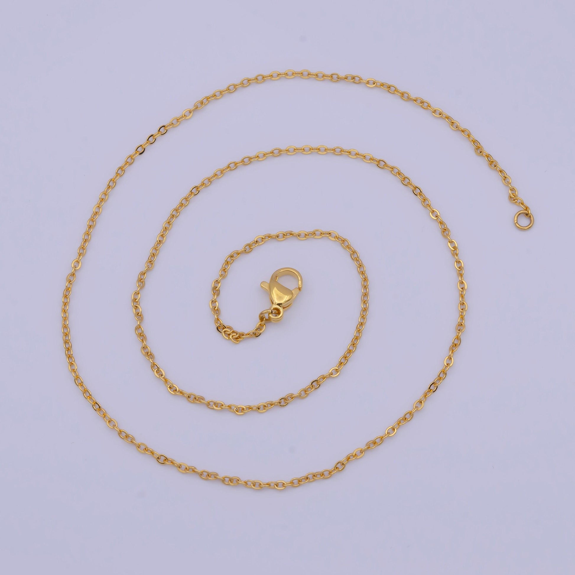 1.6mm gold cable chain necklace, 24k gold filled two lengths cable rolo link ready to wear necklace | wa-1146, wa-1148