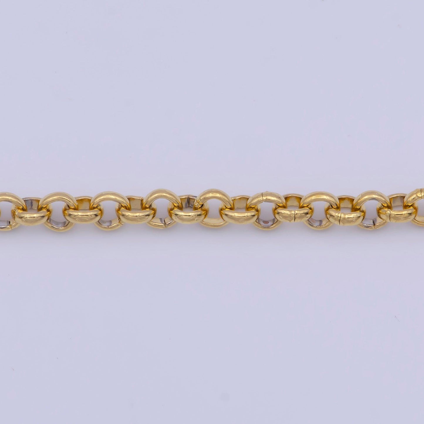 3.1mm thick gold rolo chain necklace, 24k gold plated 19.0" rolo link ready to wear necklace | wa-1126
