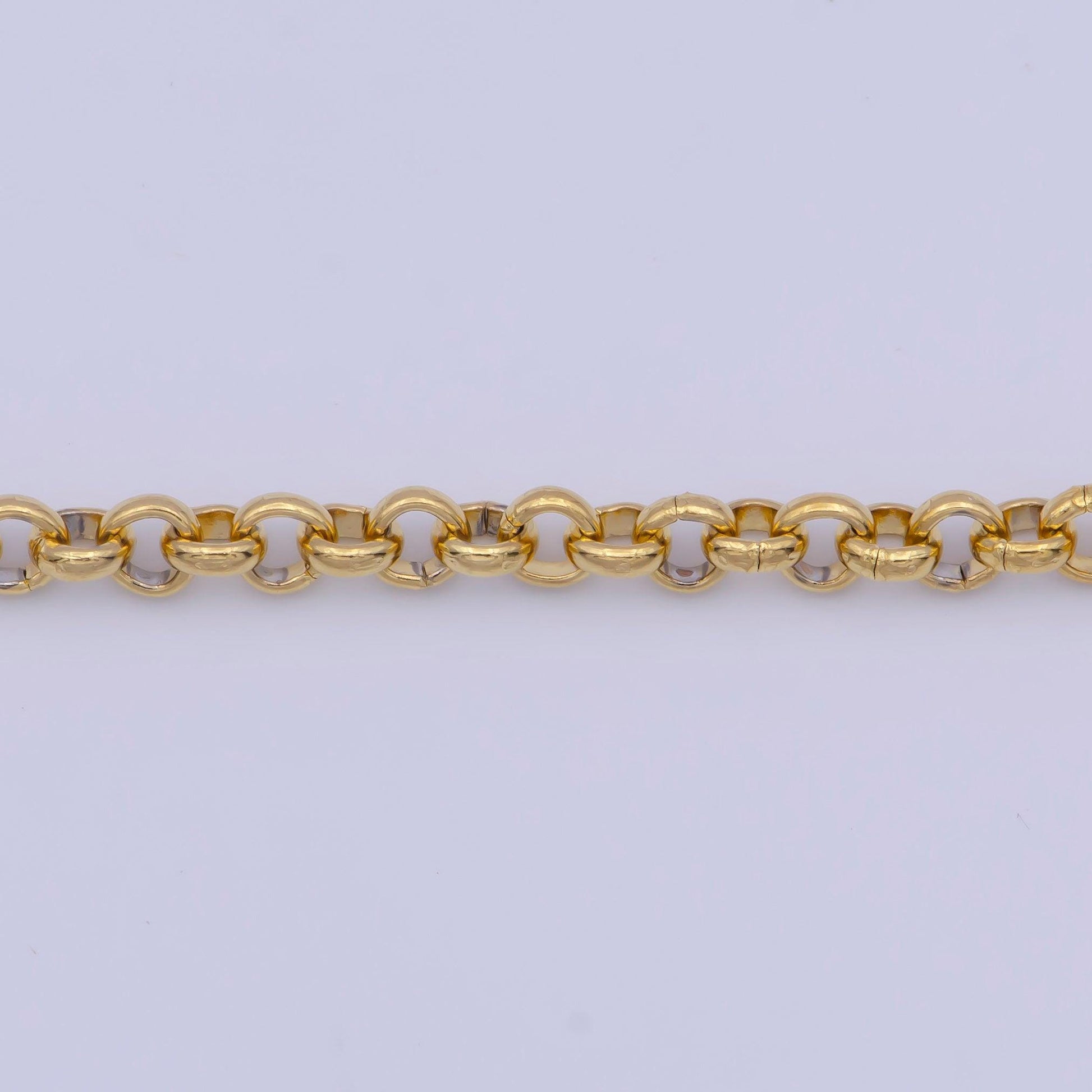3.1mm thick gold rolo chain necklace, 24k gold plated 19.0" rolo link ready to wear necklace | wa-1126