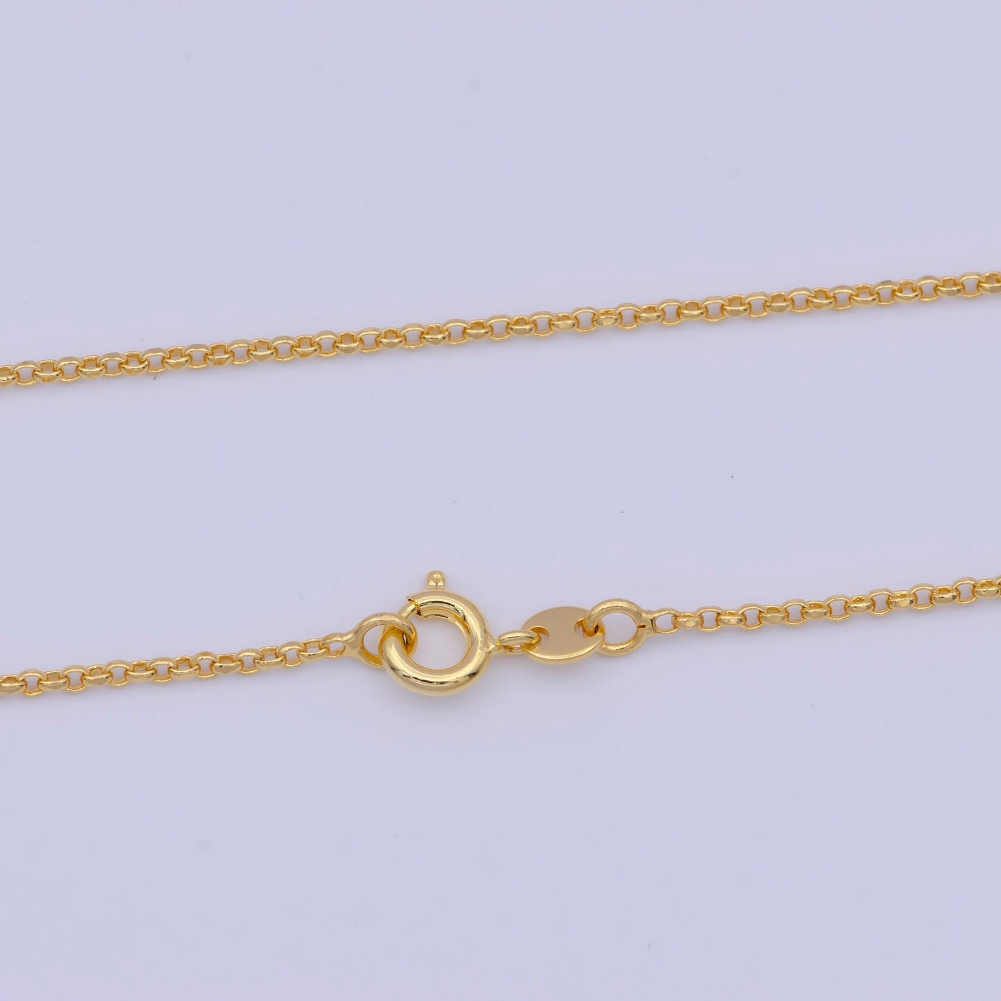 1.3mm dainty gold rolo chain necklace, 24k gold plated 19.6" or 17.8" rolo link ready to wear necklace | wa-1123, wa-1124